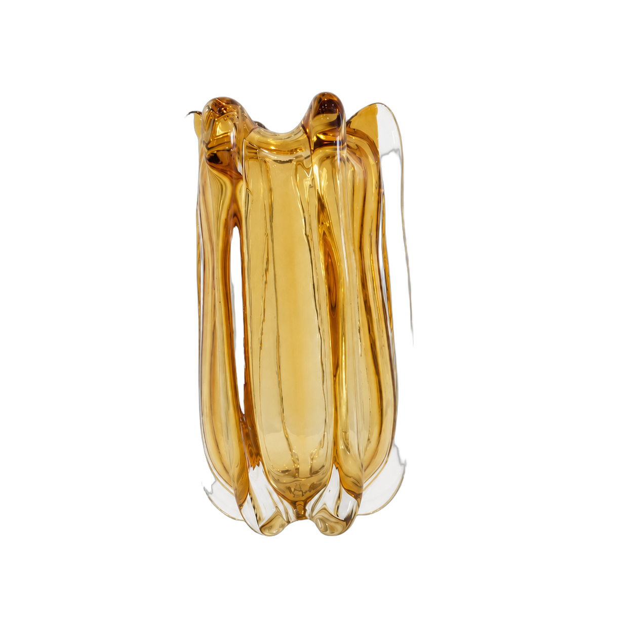 Jarrón de cristal de Murano pétalo grande, Ámbar (17.5*29cm)