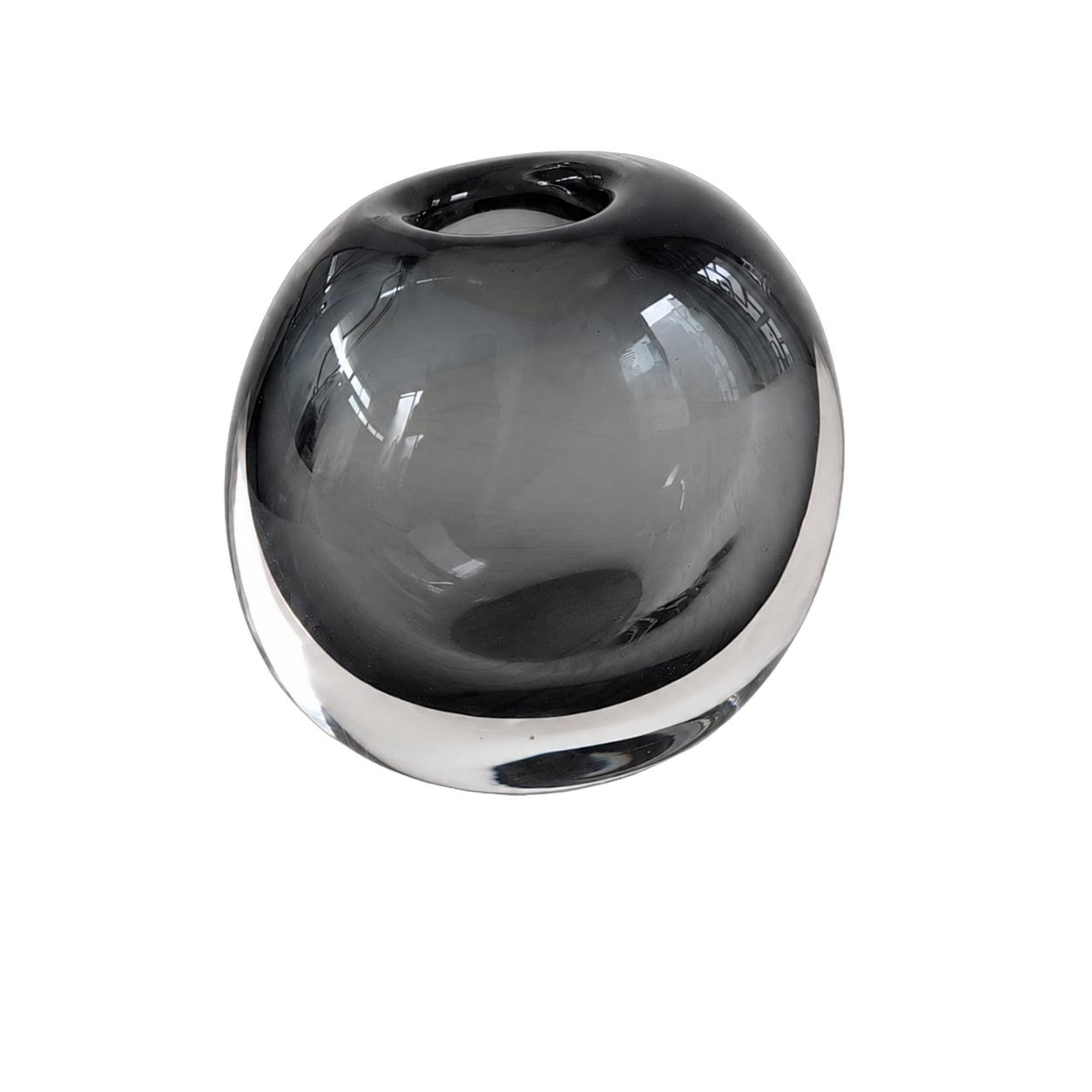 Jarrón de cristal de Murano pequeño, Negro humo (14.5*7*13cm)