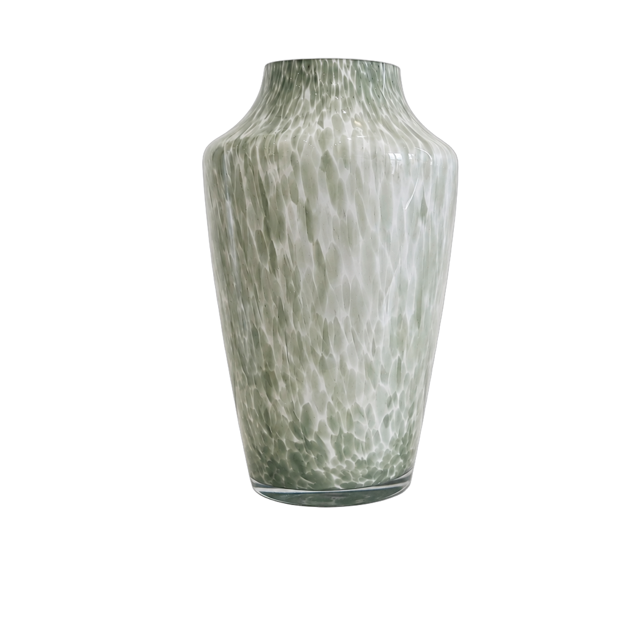 Jarrón de cristal de Murano moteado grande, Hueso (18*33cm)