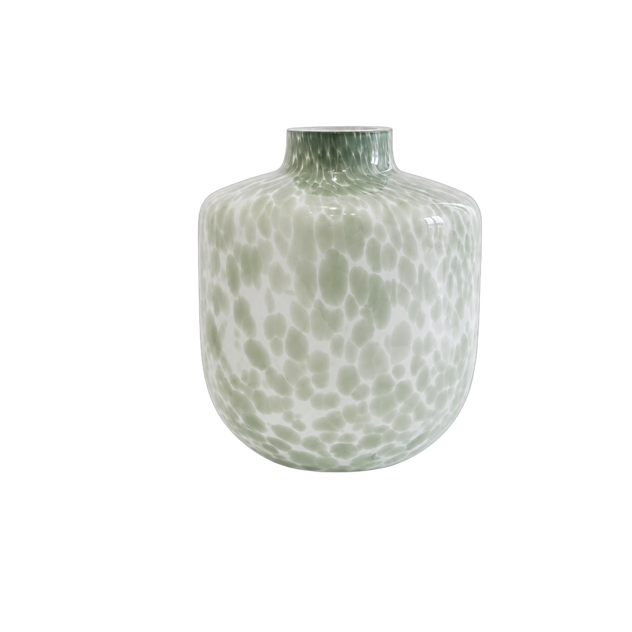 Jarrón de cristal de Murano moteado pequeño, Hueso (D15*H17cm)