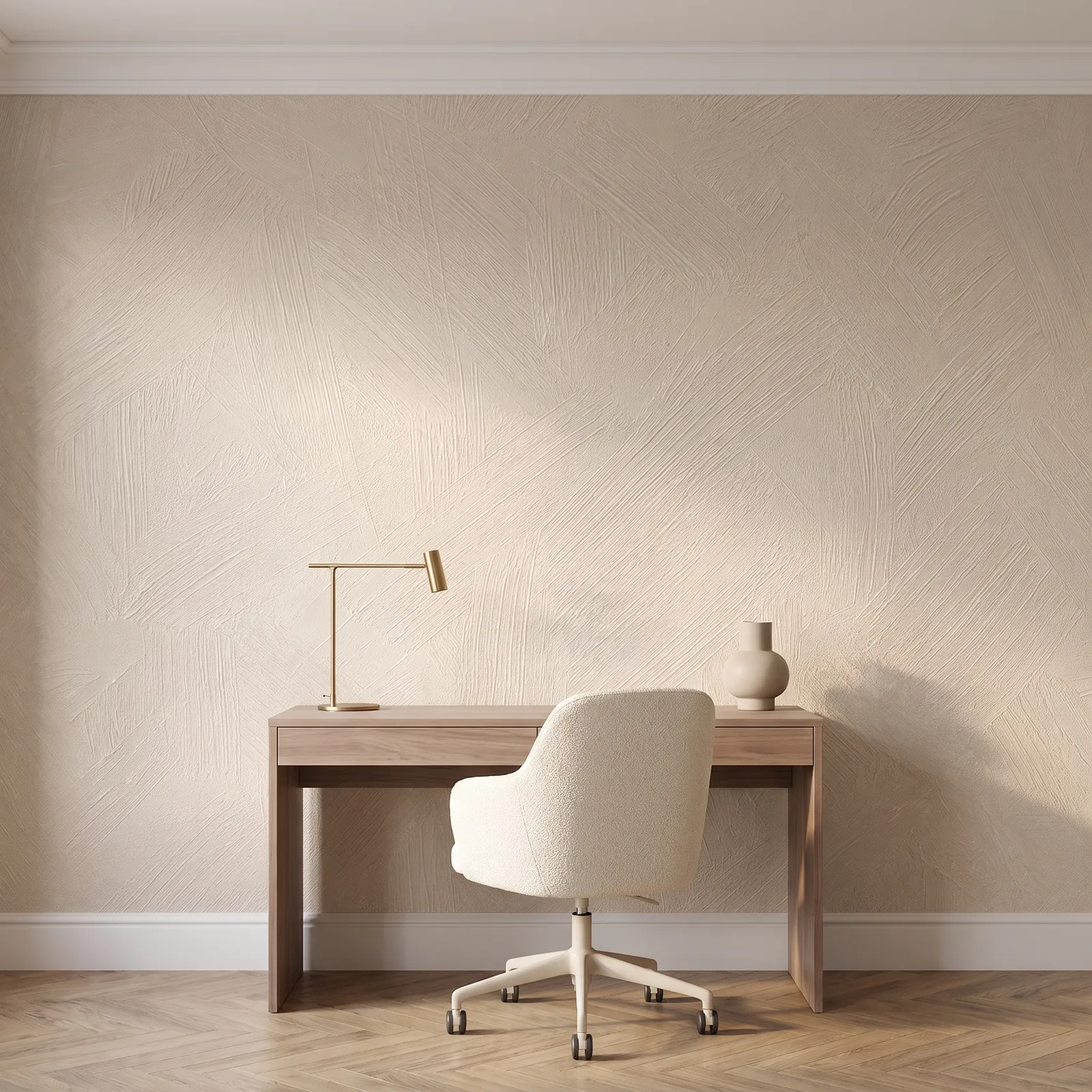 Papel tapiz texturado efecto pinceladas, Beige (16,54m²)
