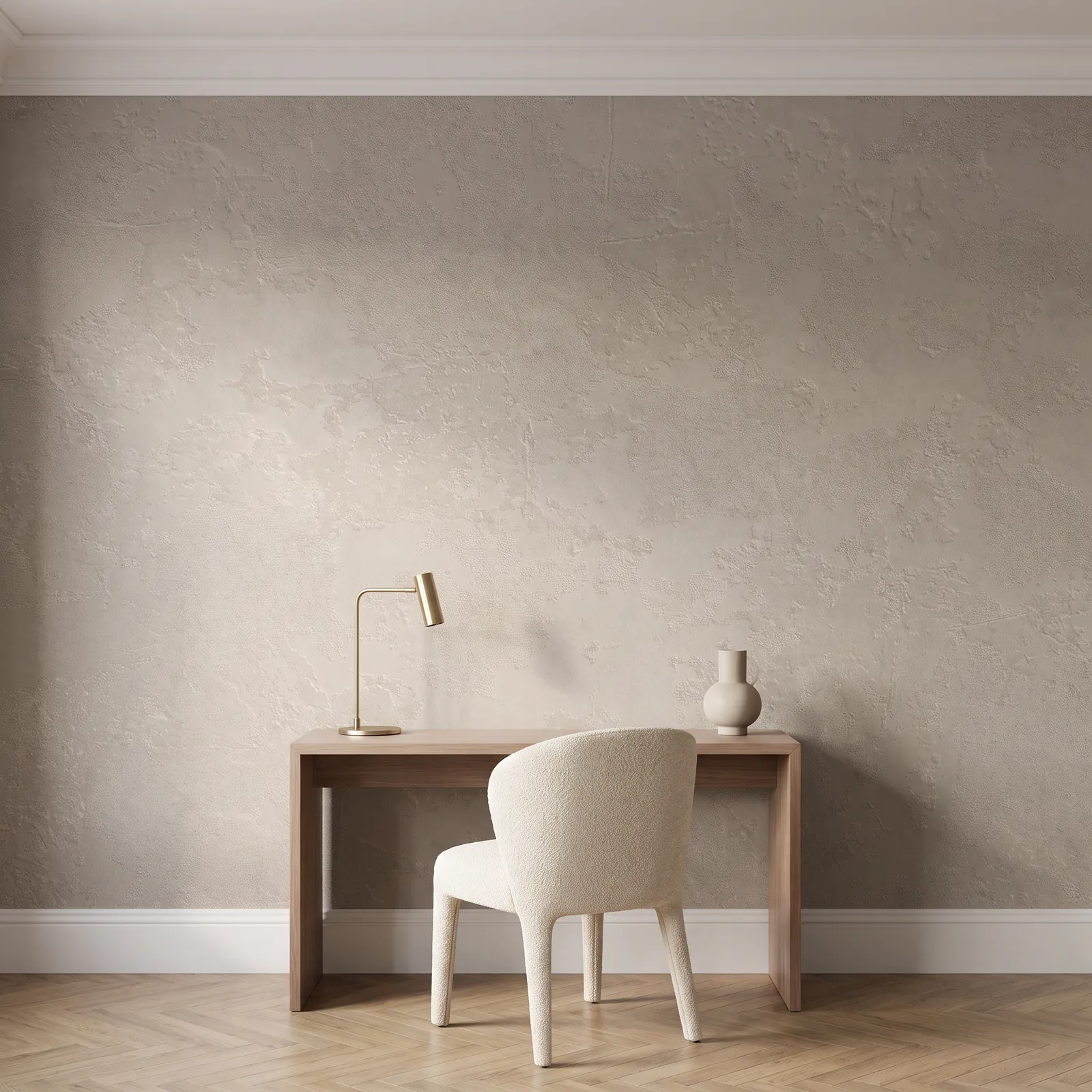 Papel tapiz textura nubosa, Marfil (16,54m²)
