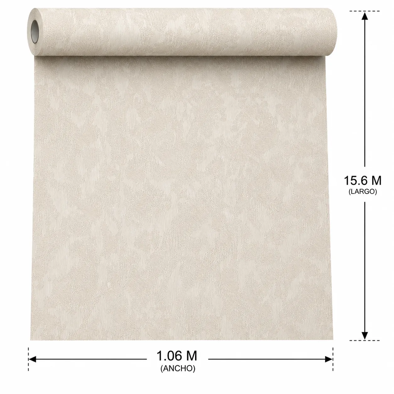 Papel tapiz textura moteada, Marfil (16,54m²)