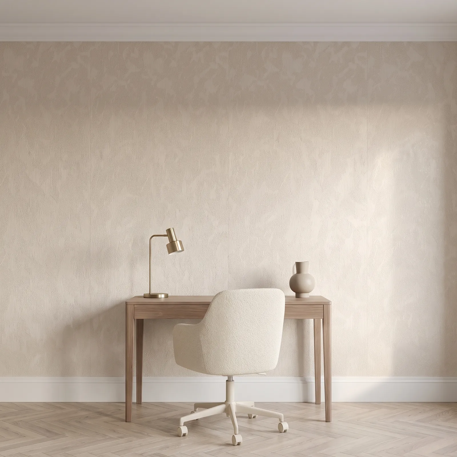 Papel tapiz textura moteada, Marfil (16,54m²)