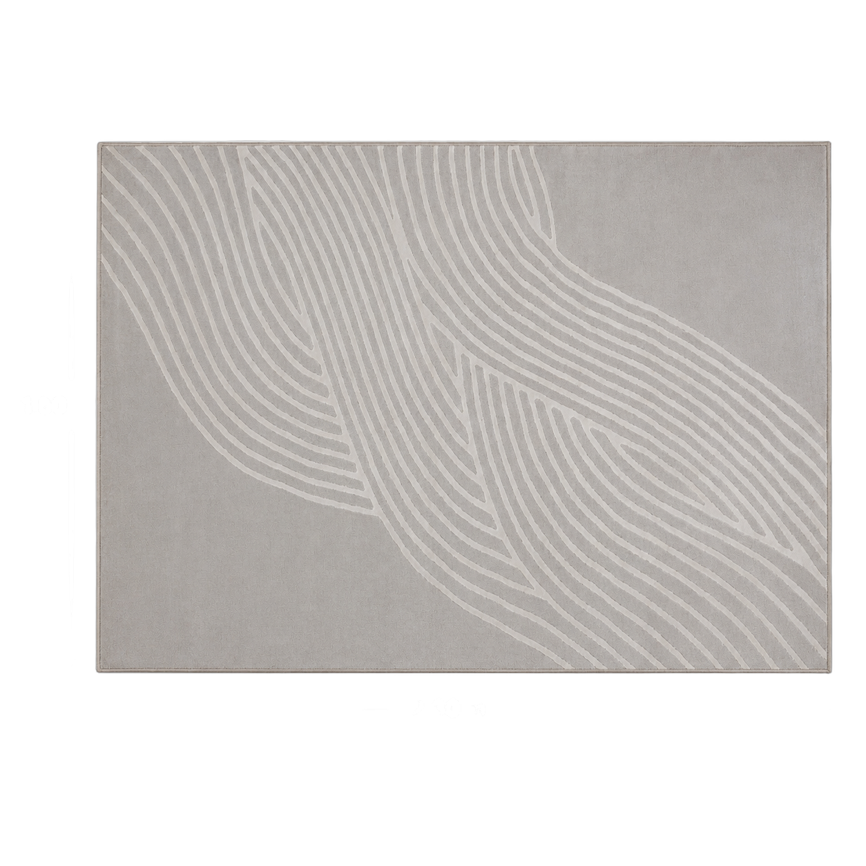 Alfombra ondas curvas Miranda, Gris perla, grosor 2 cm, reverso de yute (160*230cm)