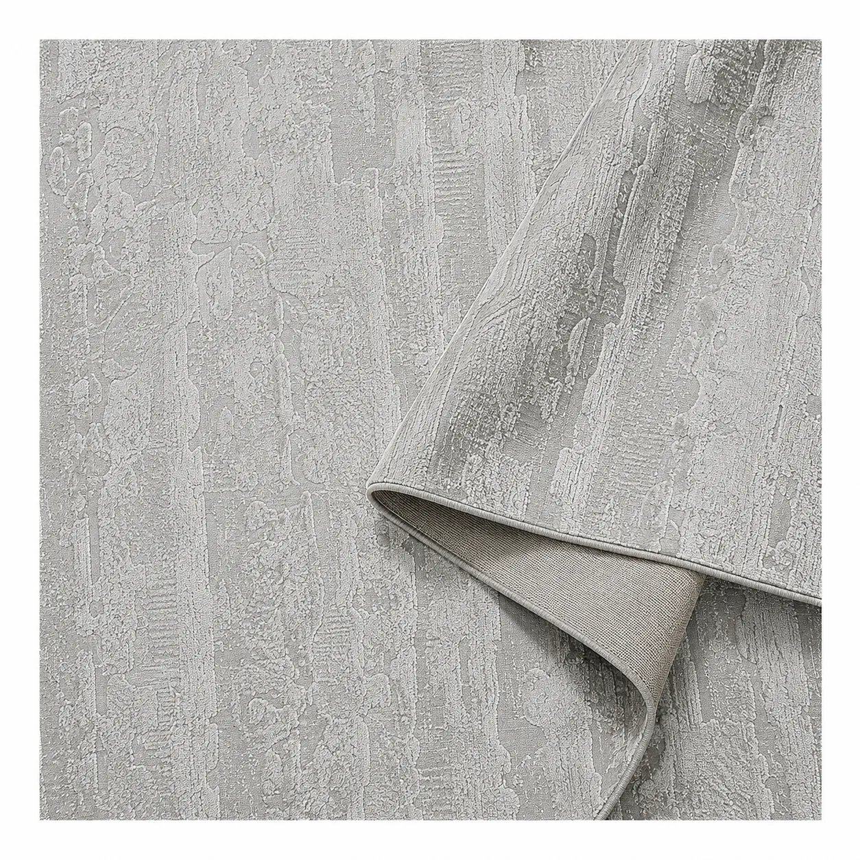 Alfombra abstracta Miró 02 XL, Hueso y gris, grosor 2 cm, reverso de yute (240*340cm)
