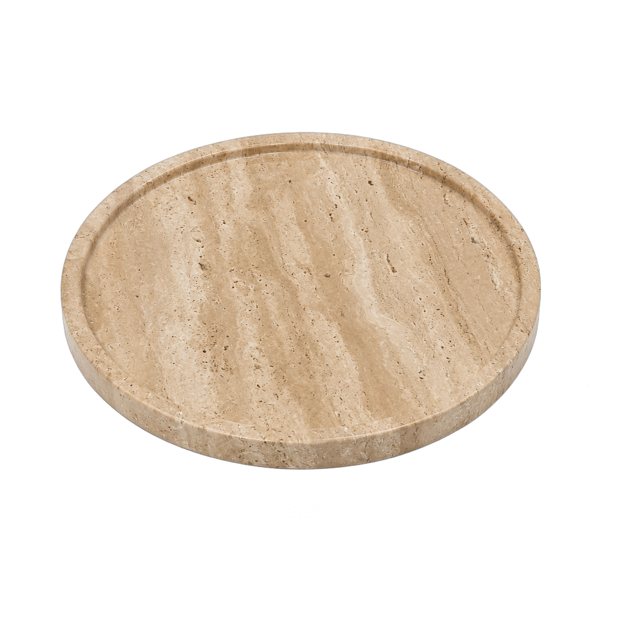 Bandeja redonda jaspeada, Terracota (25*1.8cm)