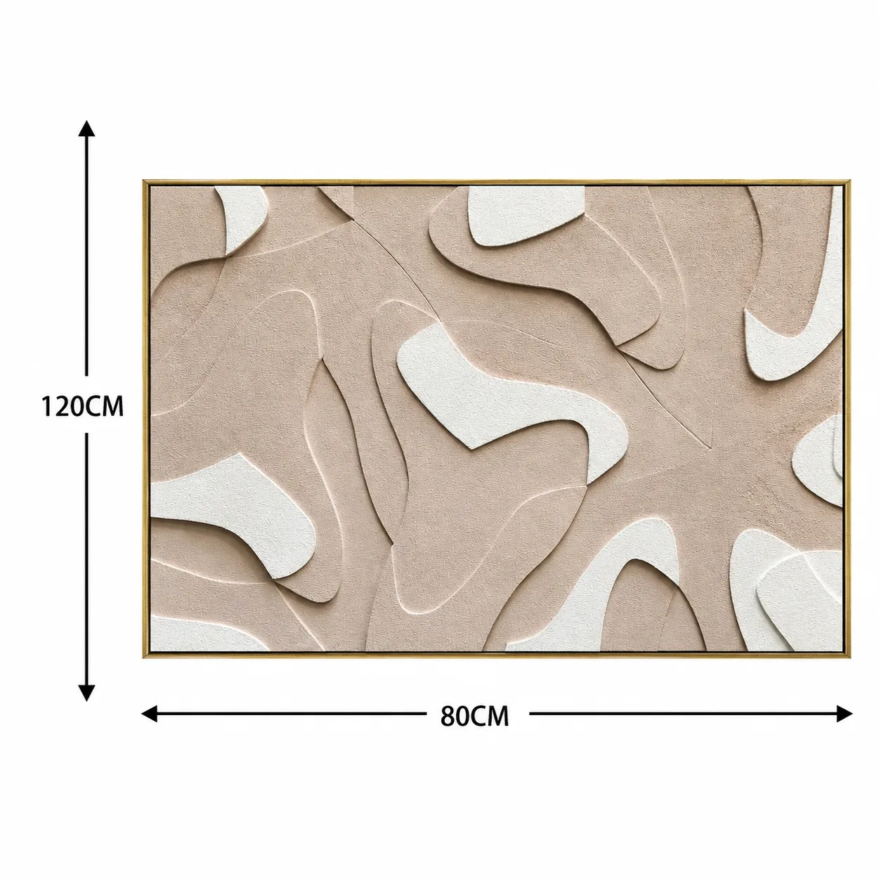 Cuadro abstracto orgánico en relieve, Camel (180*60cm)