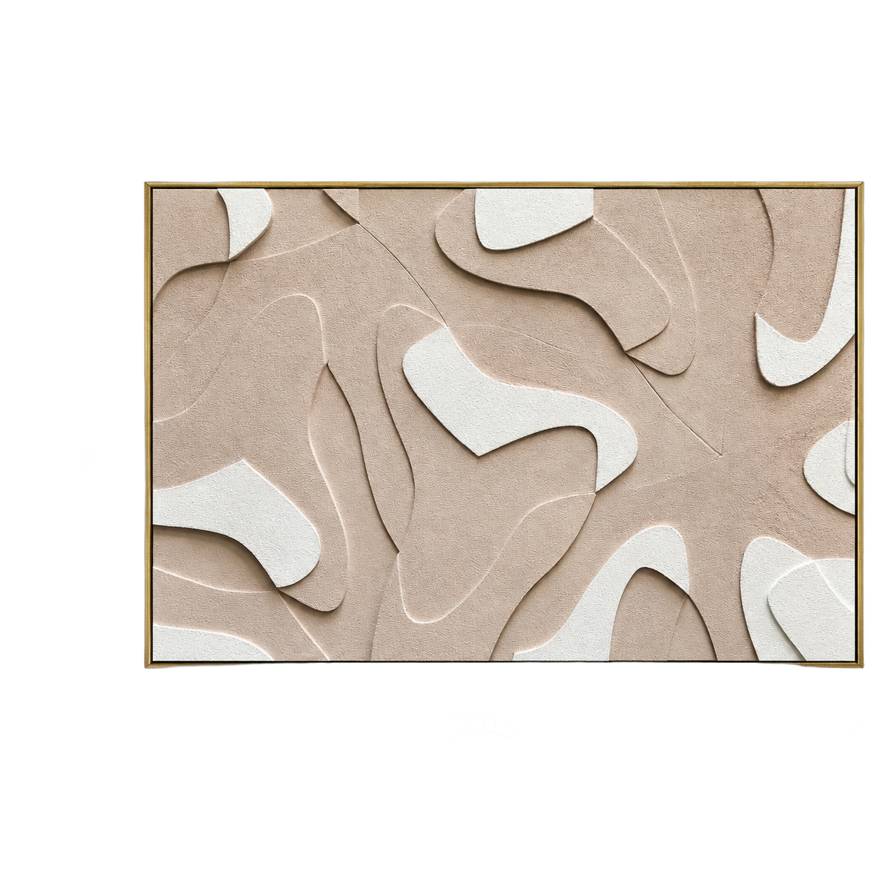 Cuadro abstracto orgánico en relieve, Camel (180*60cm)