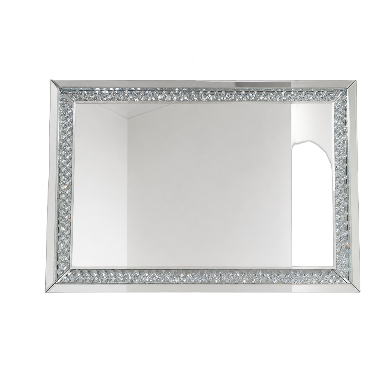 Espejo rectangular con borde de cristal, Plateado (90*60cm)
