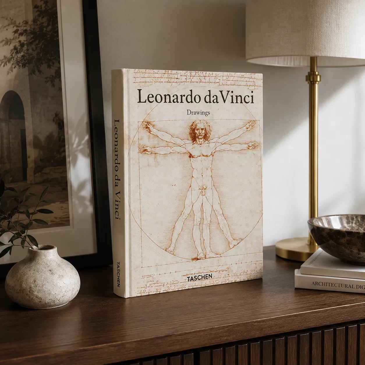 OPEN DECORATIVE BOOK LEONARDO DA VINCI 26.5*19*2.5CM