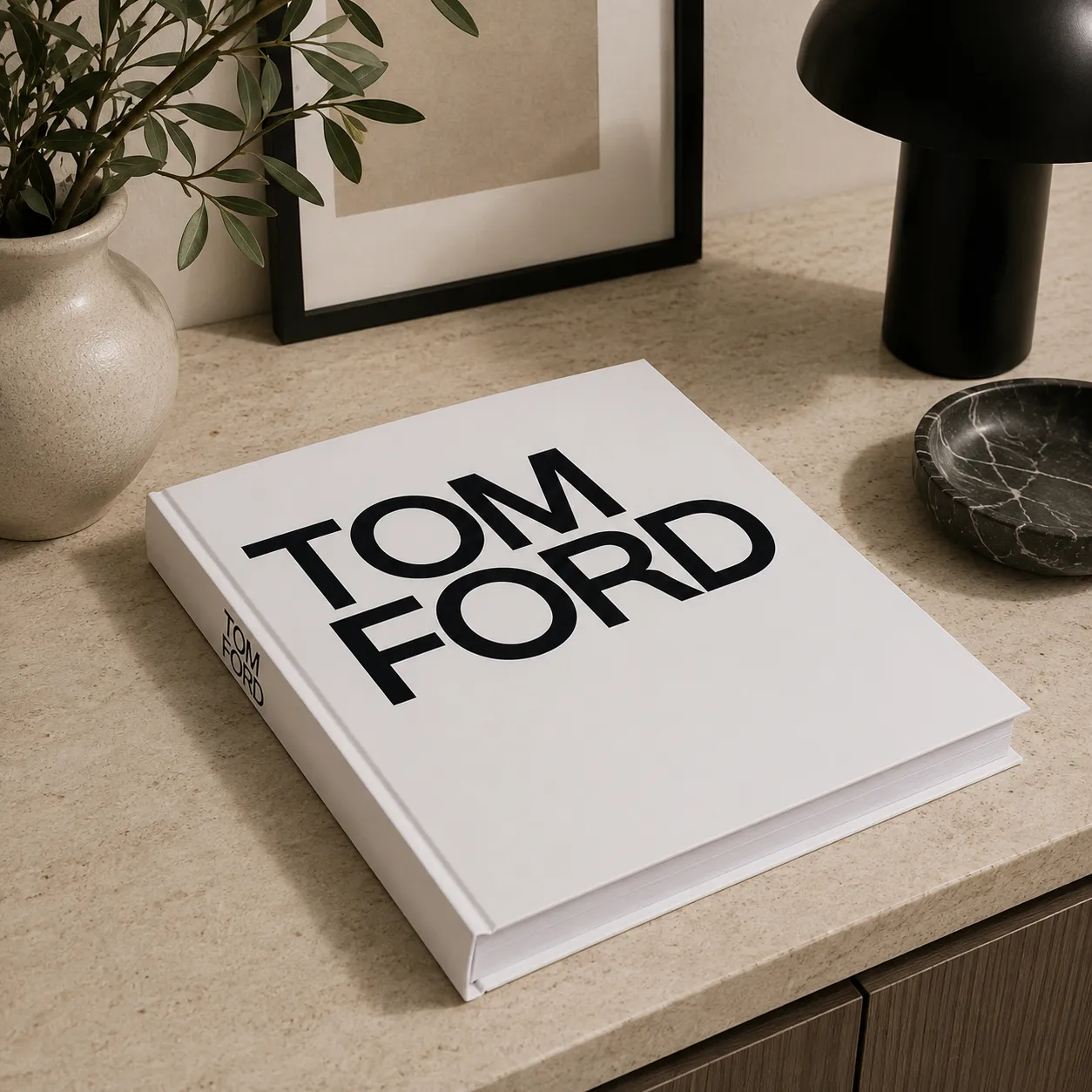 OPEN DECORATIVE BOOK TOM FORD WHITE 29.5*21*2.5CM