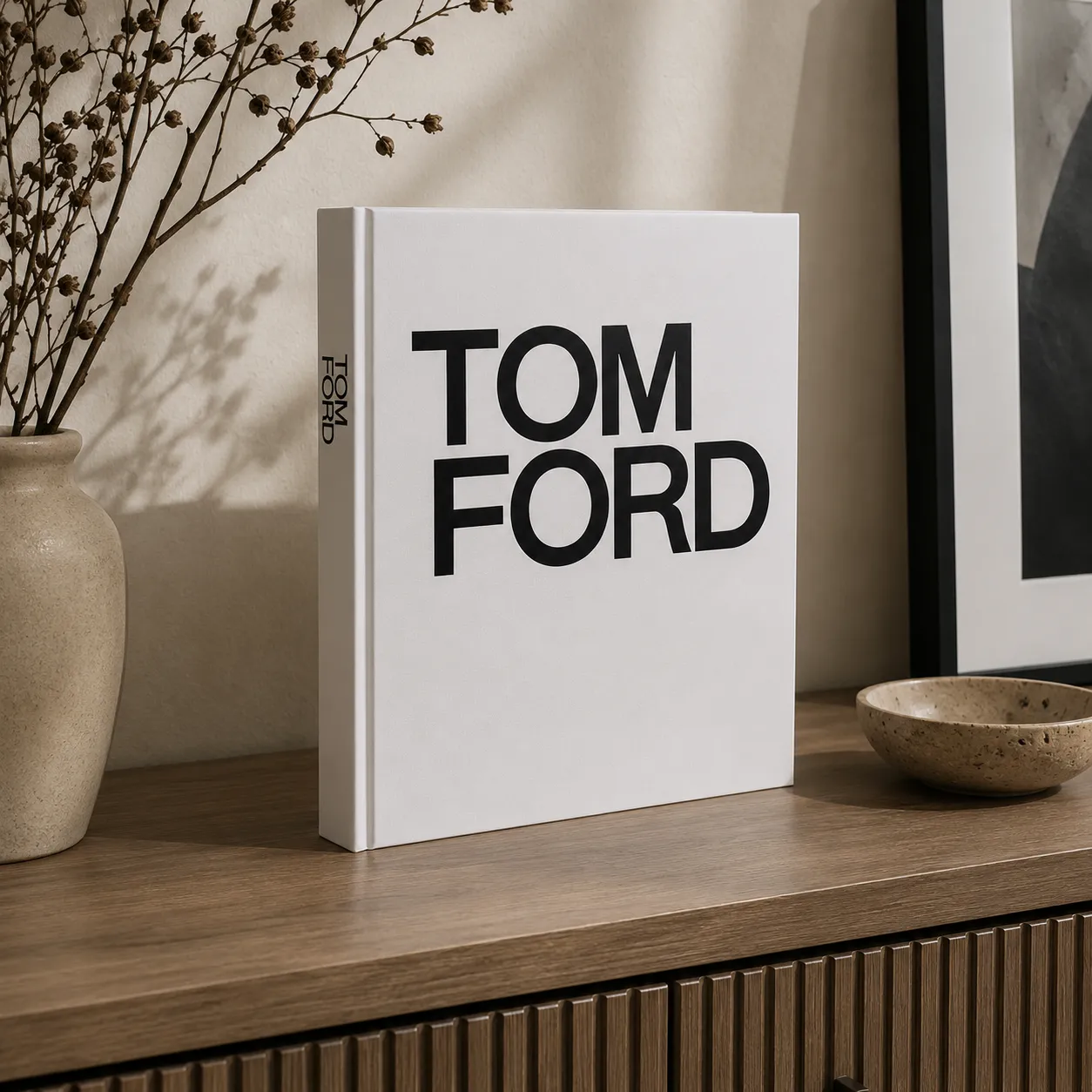 OPEN DECORATIVE BOOK TOM FORD WHITE 29.5*21*2.5CM