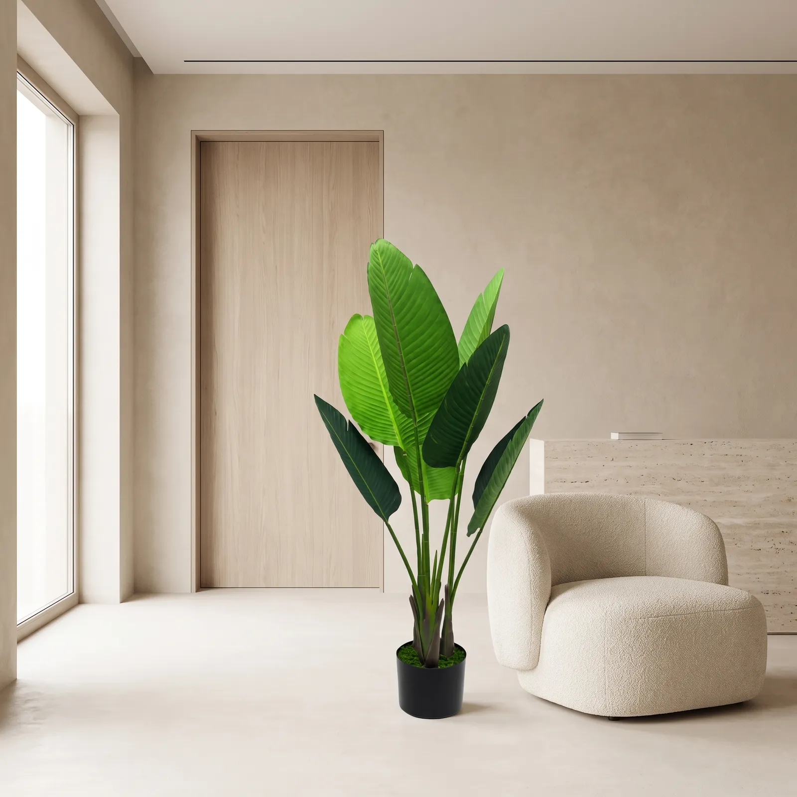 Ave del paraíso artificial, Verde (15*115cm)