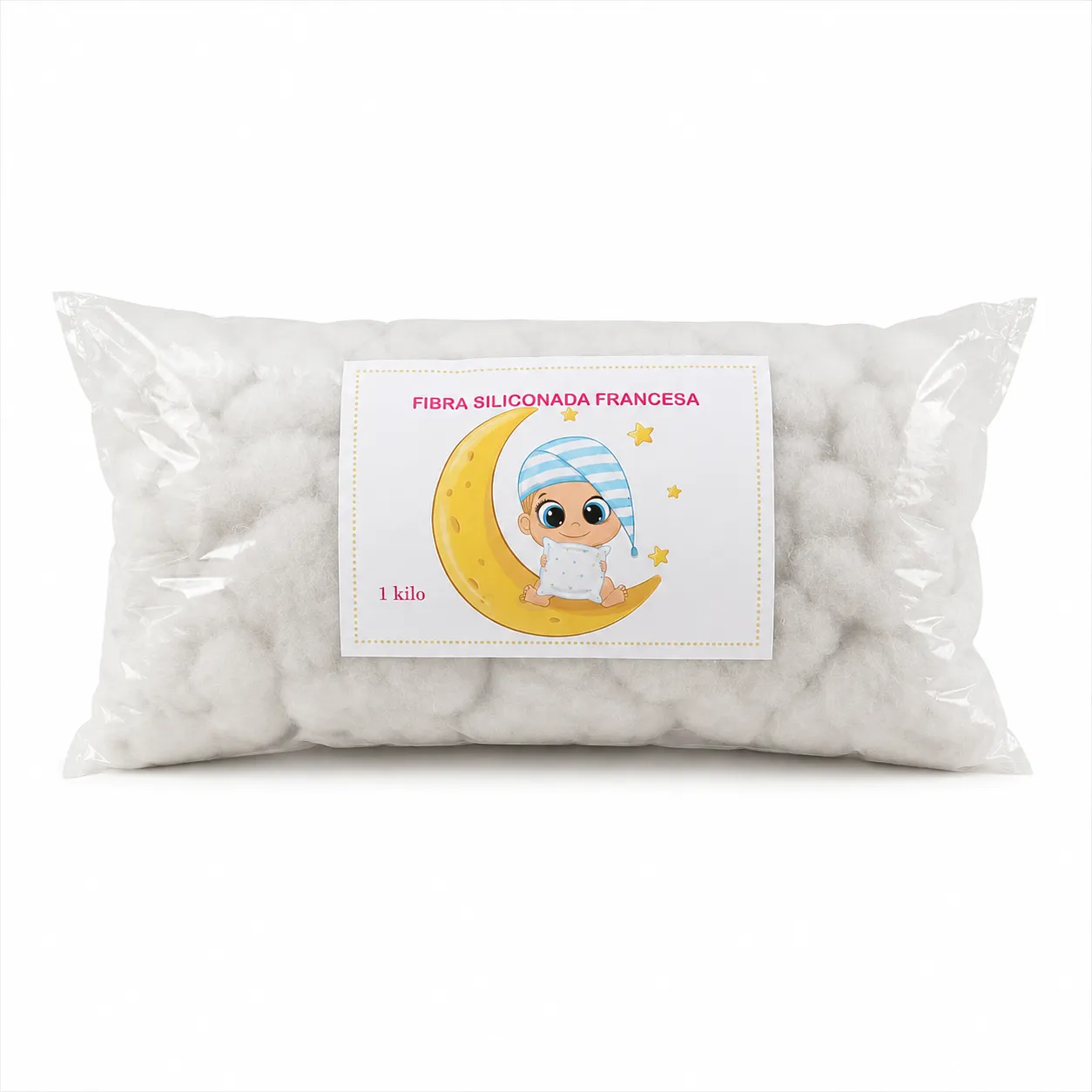 Fibra siliconada colombiana de alta calidad para relleno de almohadones, Blanco (1kl)
