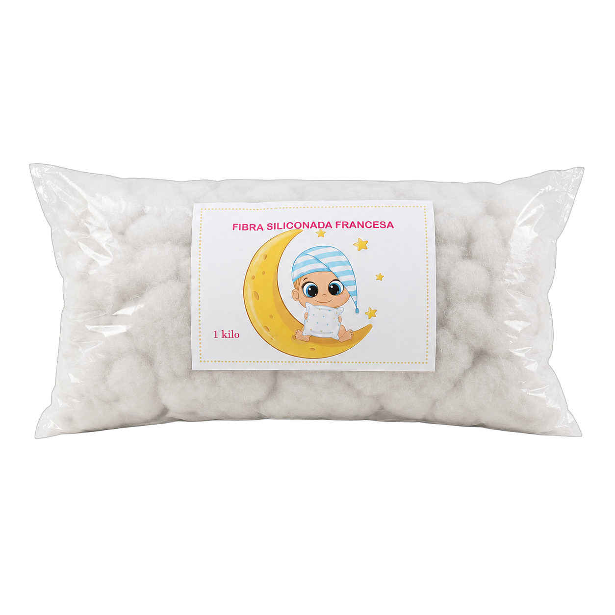 Fibra siliconada colombiana de alta calidad para relleno de almohadones, Blanco (1kl)
