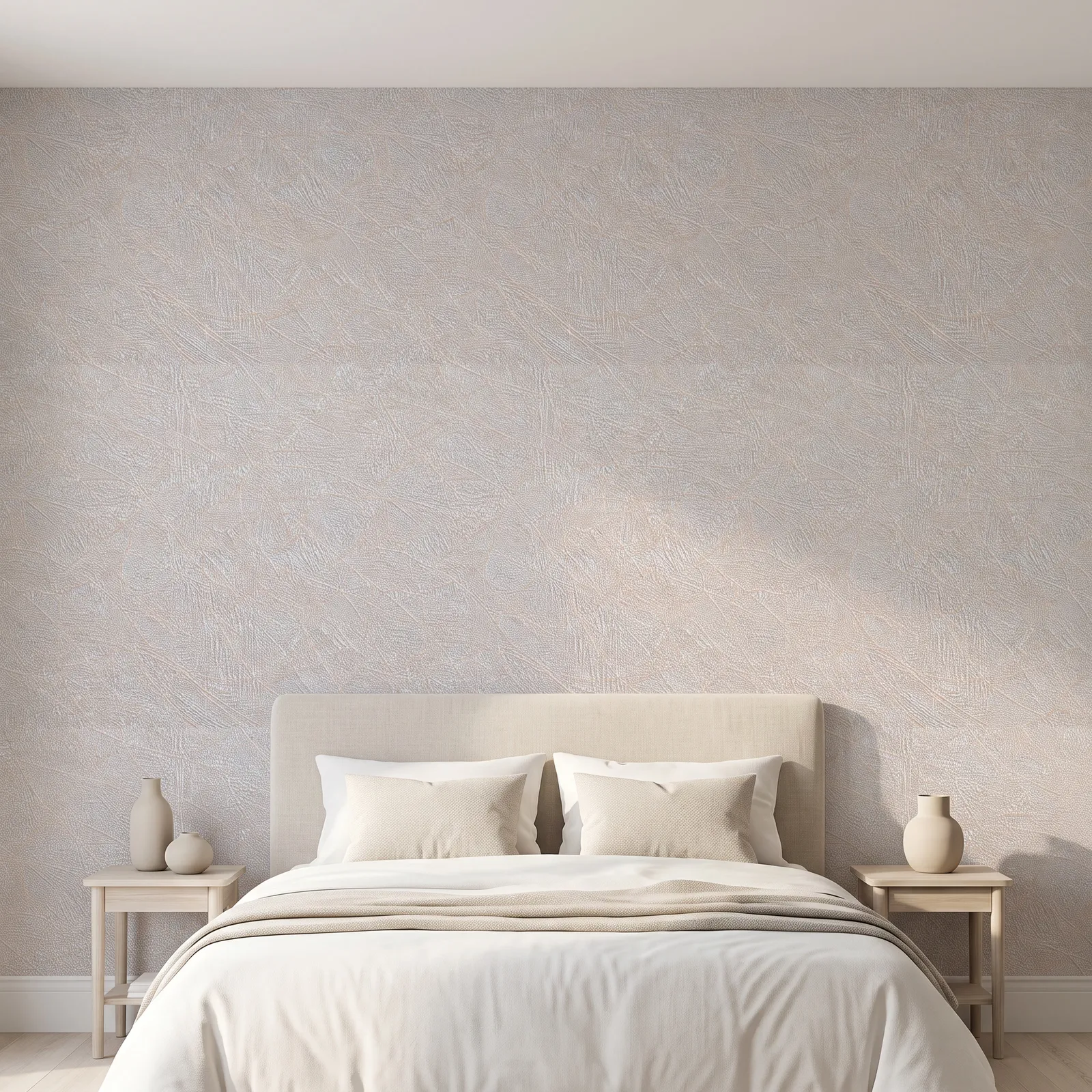 Papel tapiz textura envejecida, Beige y líneas camel (16,54m²)