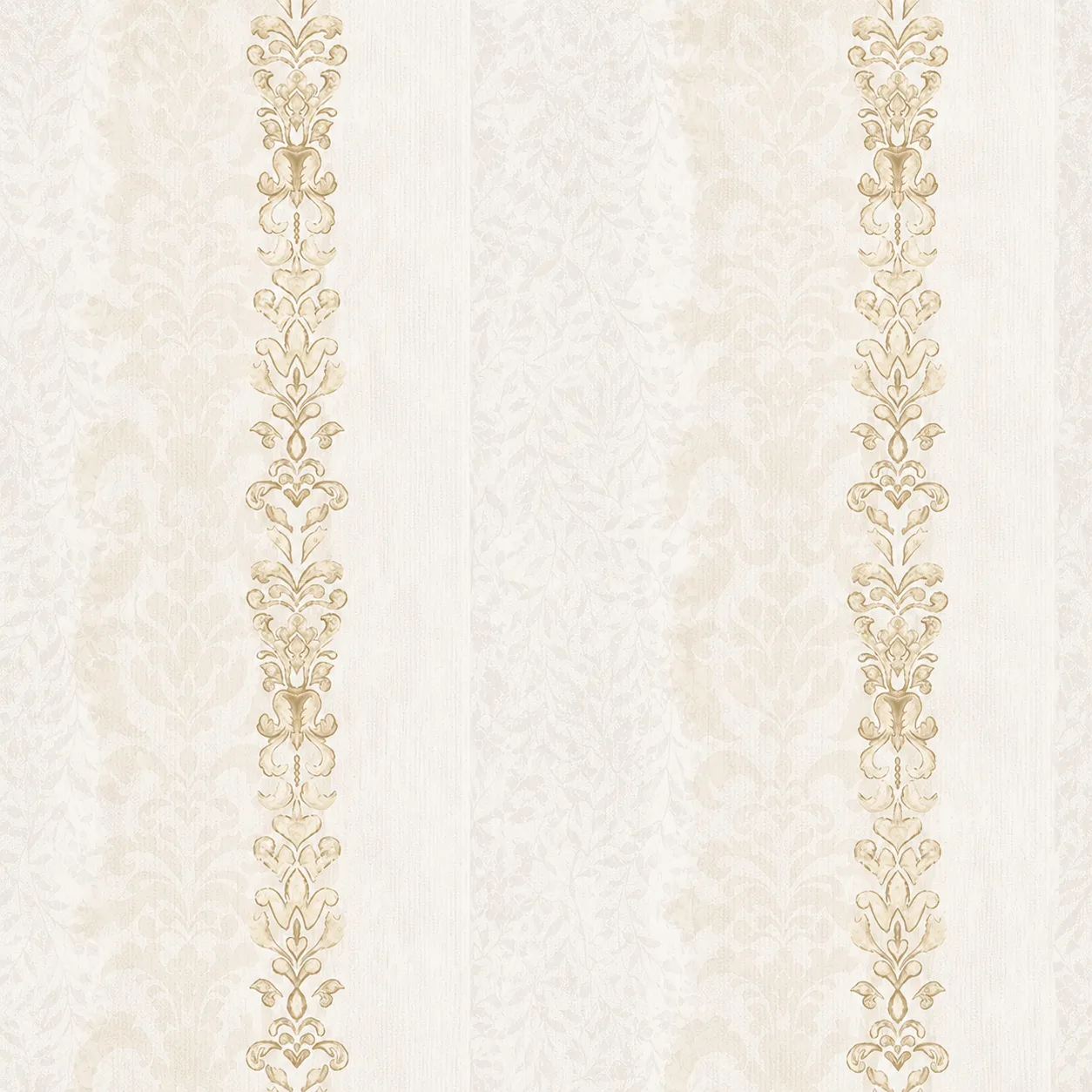 Papel tapiz flores clásicas, Marfil (16,54m²)