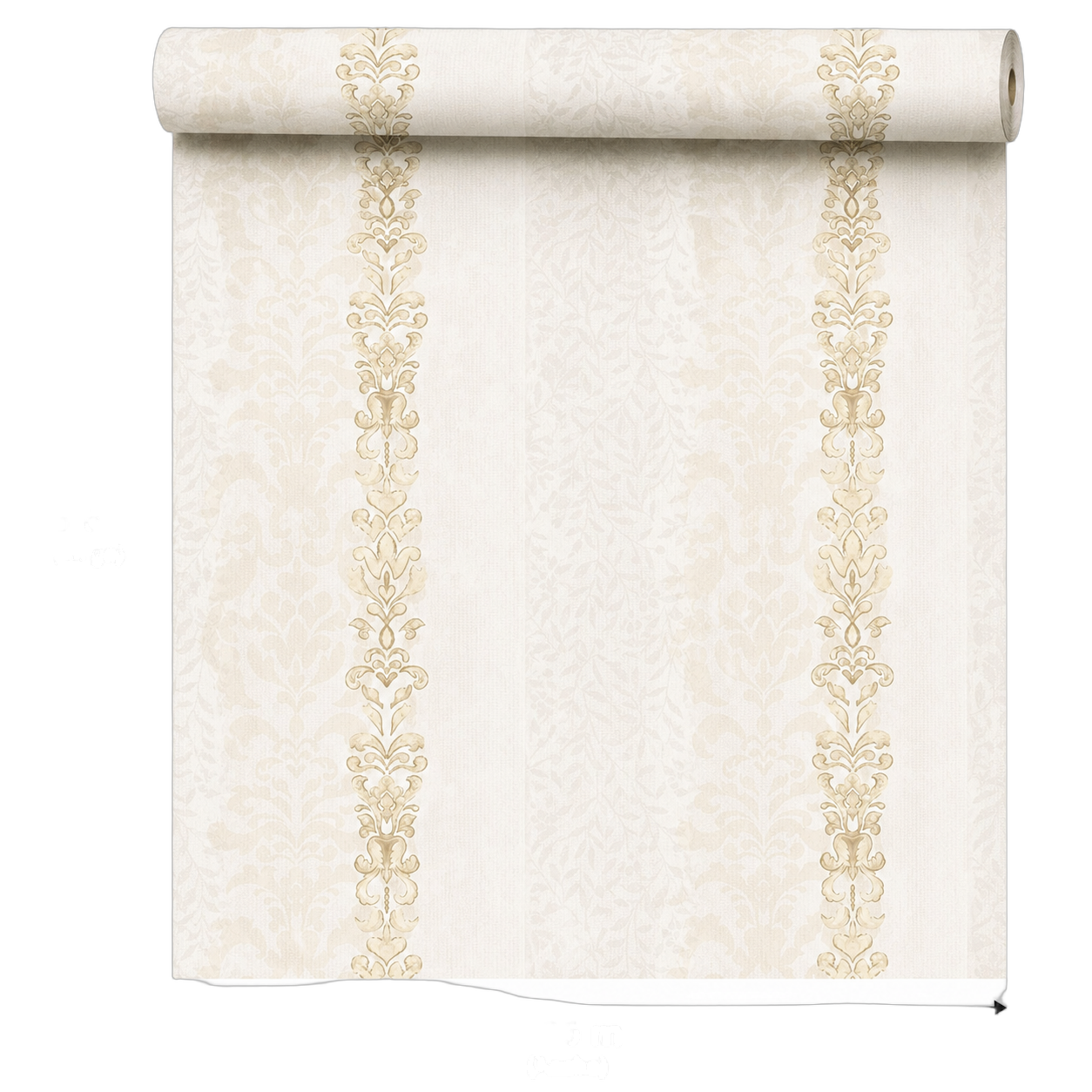Papel tapiz flores clásicas, Marfil (16,54m²)