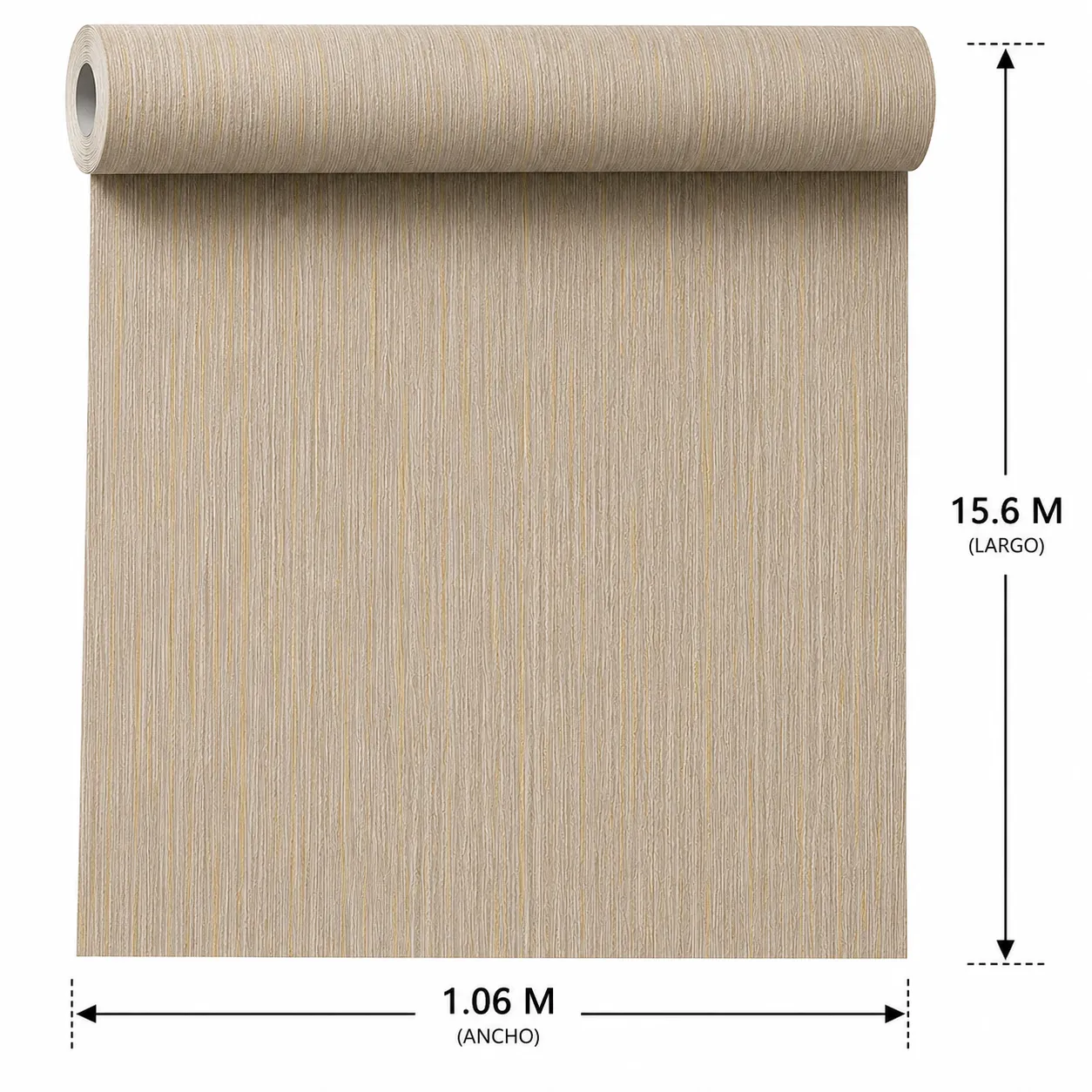 Papel tapiz textura lineal, Café y dorado (16,54m²)