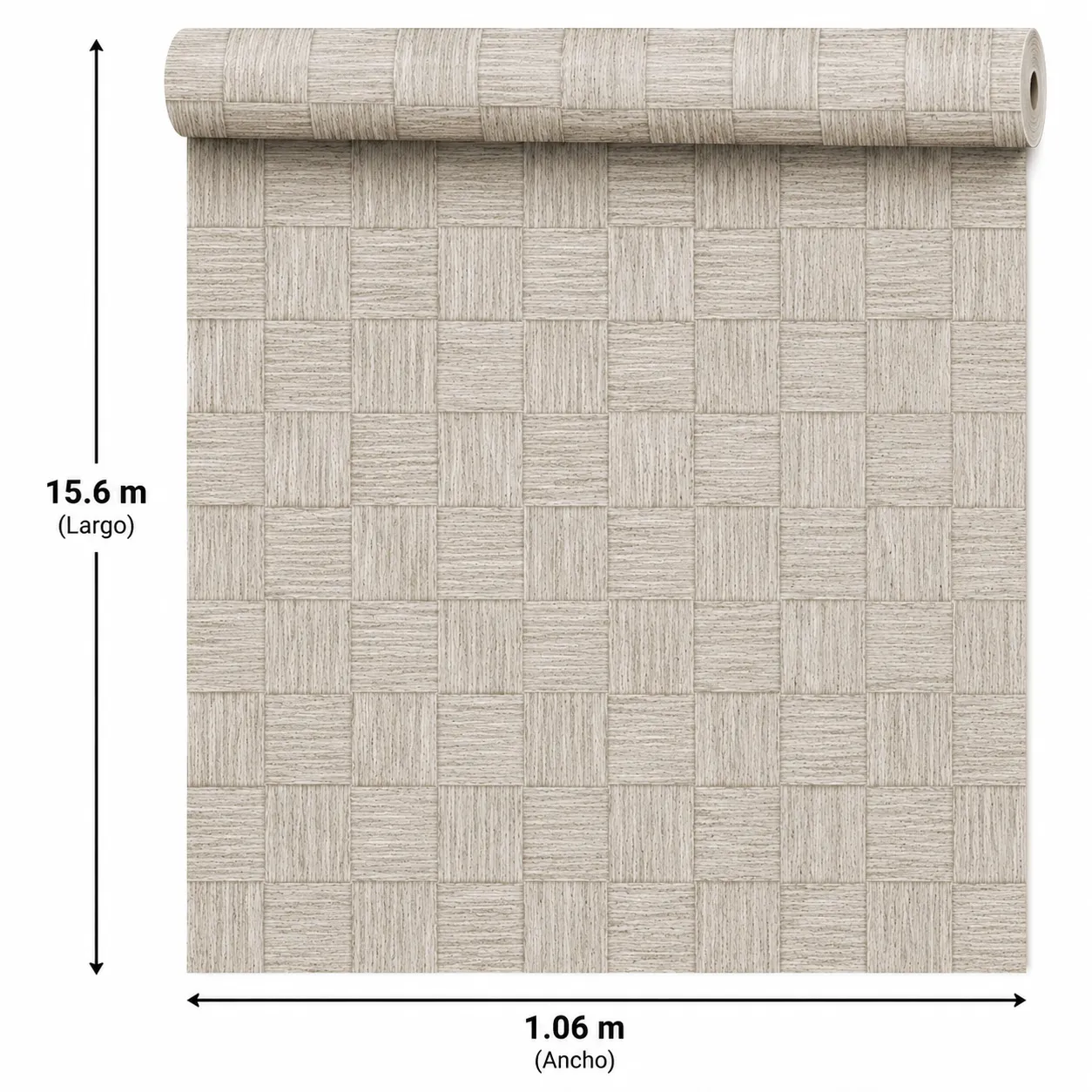 Papel tapiz trenzado geométrico, Amaderado (16,54m²)