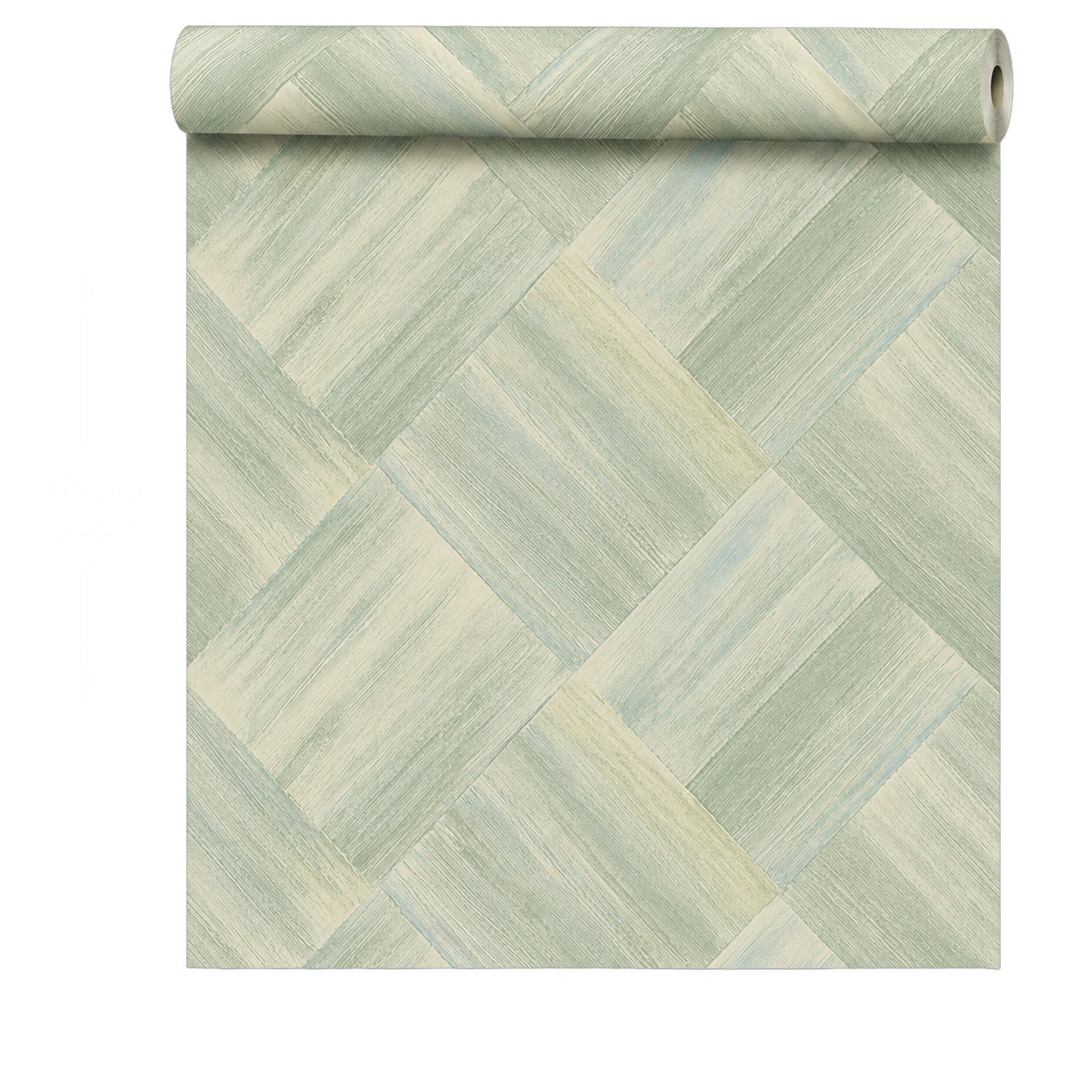 Papel tapiz rombos diagonal, Verde menta (16,54m²)