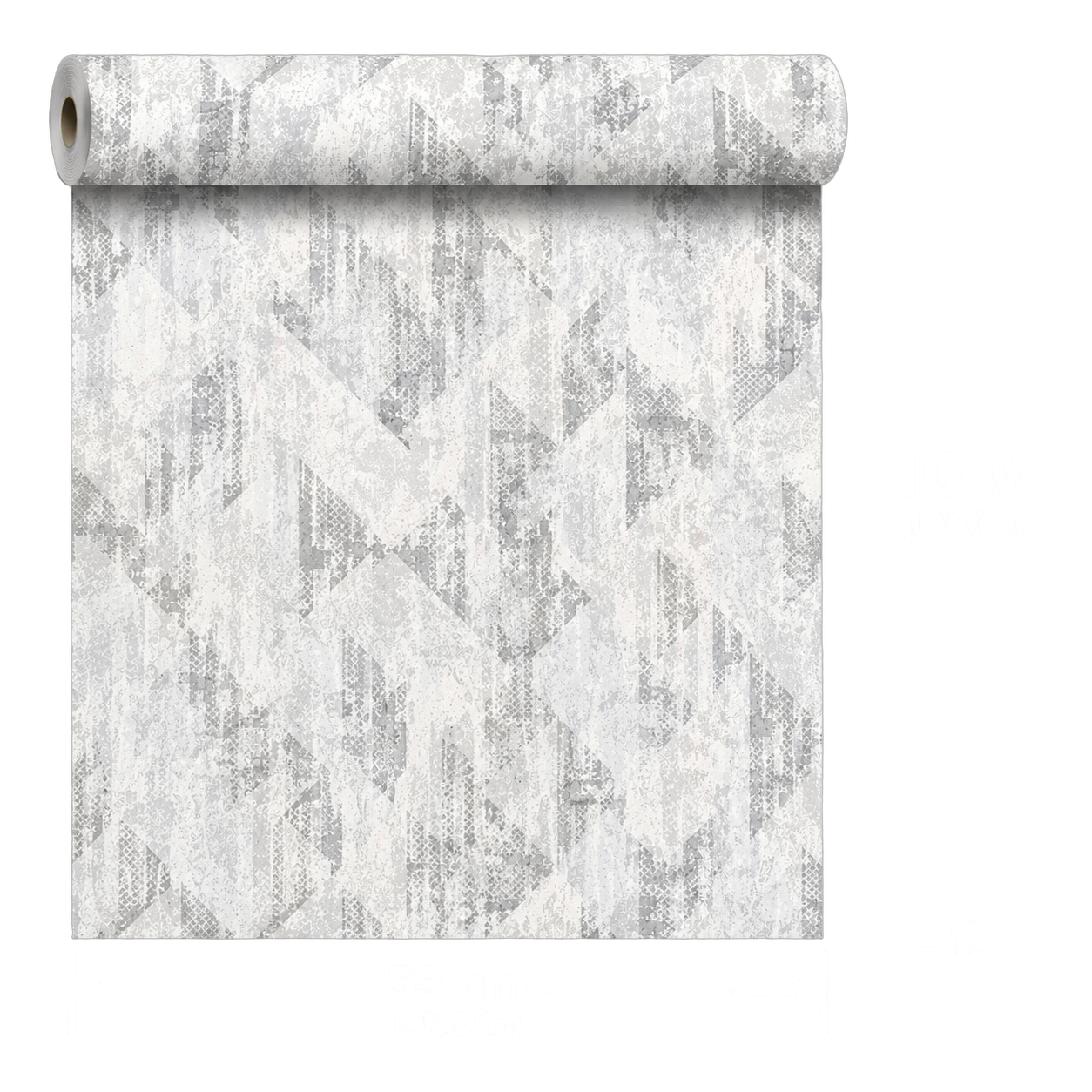 Papel tapiz rombos desteñidos, Gris claro (053*10M)
