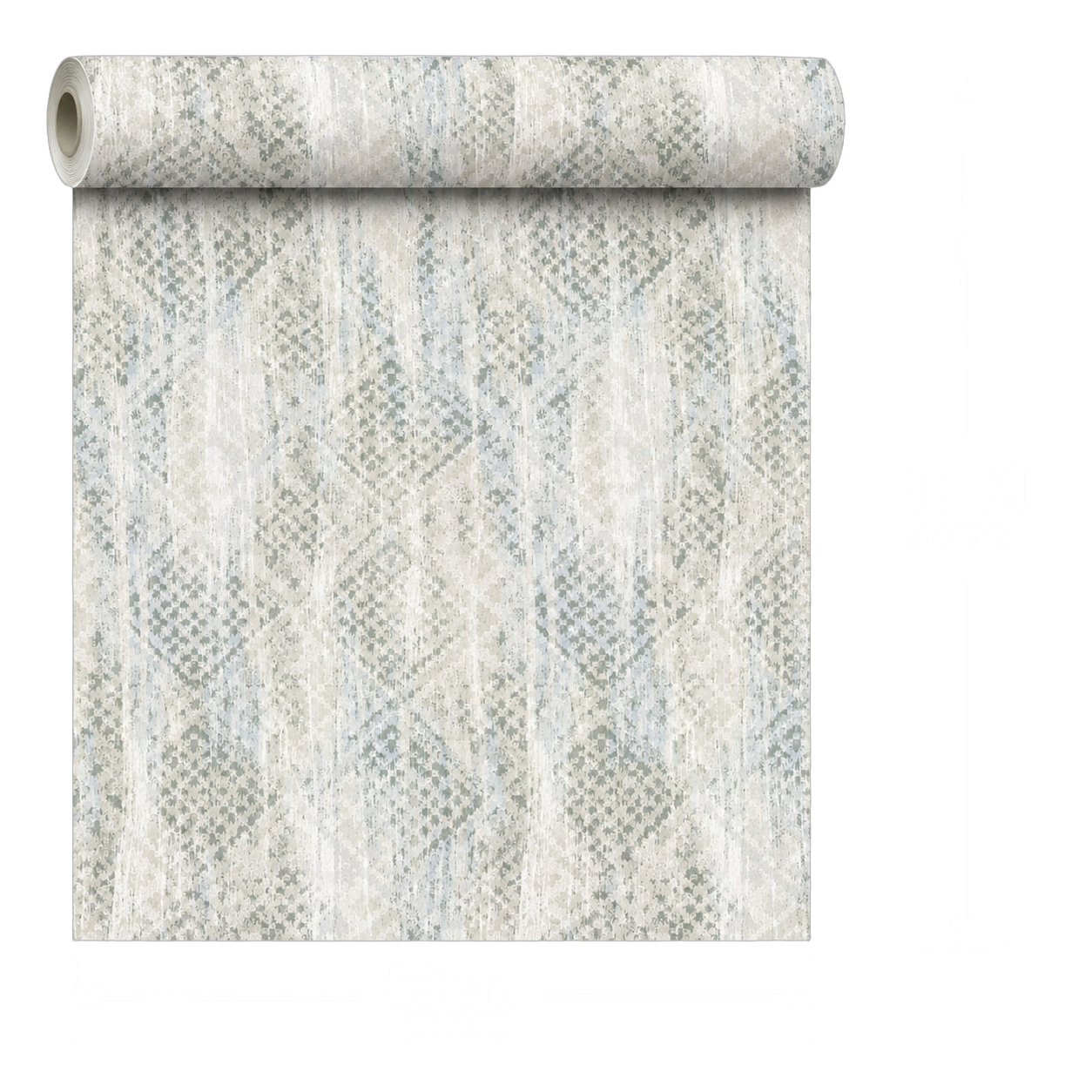Papel tapiz rombos geométrico, Verde aceituna y gris (053*10M)