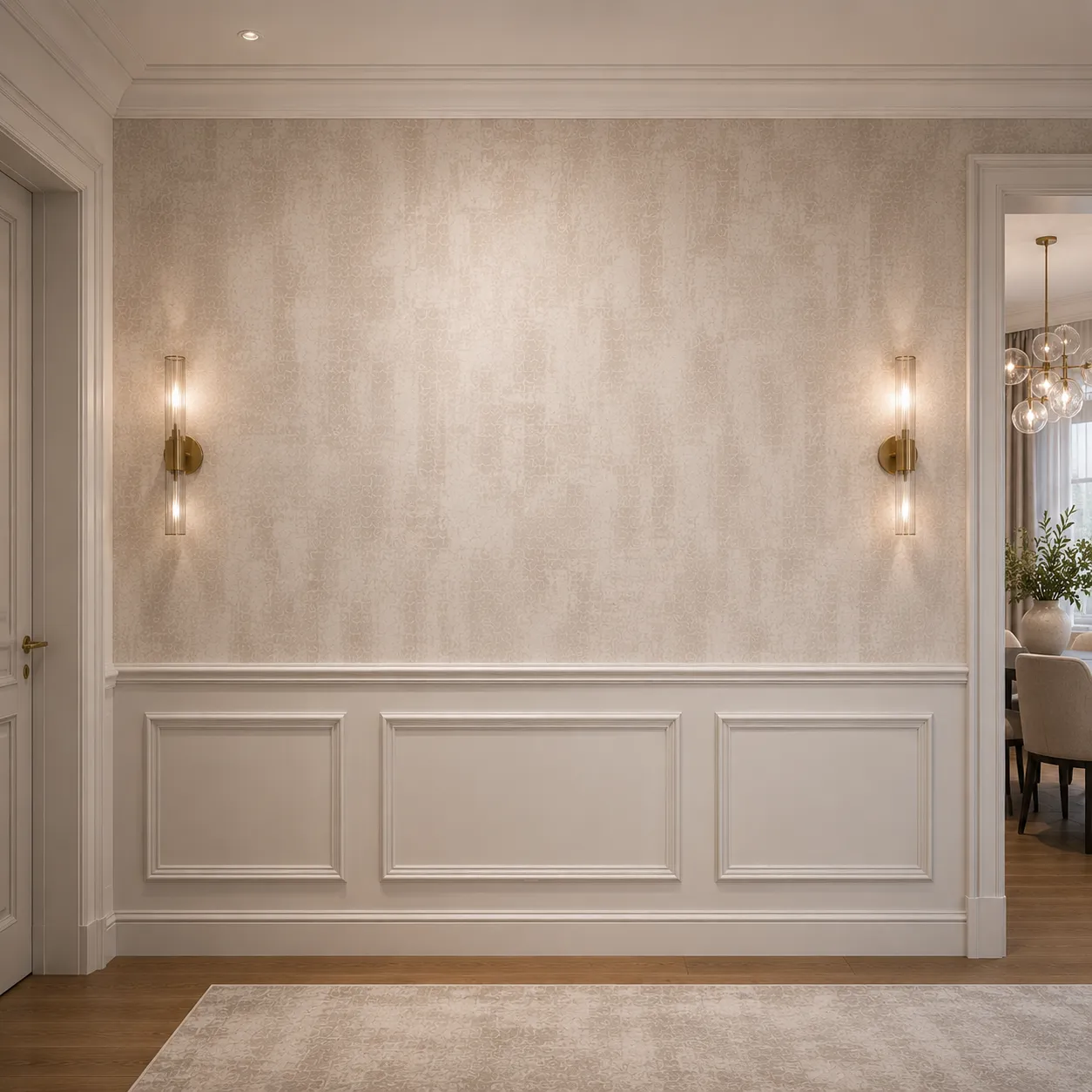 Papel tapiz moteado, Beige y marfil (053*10M)