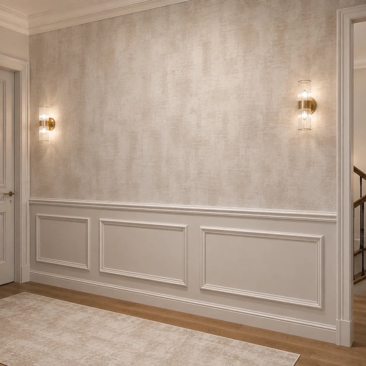 Papel tapiz moteado, Beige y marfil (053*10M)