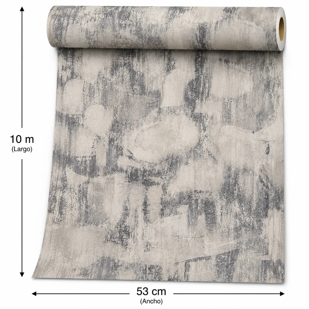 Papel tapiz marmoleado, Gris y carbón (053*10M)