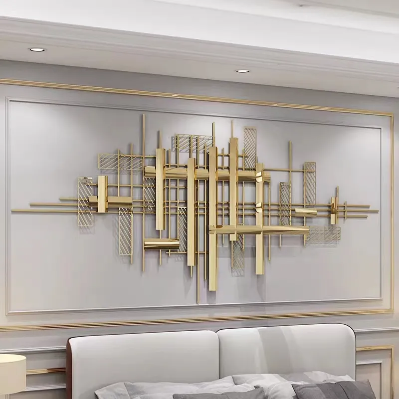 Escultura de pared geométrica, Dorado (168*70cm)