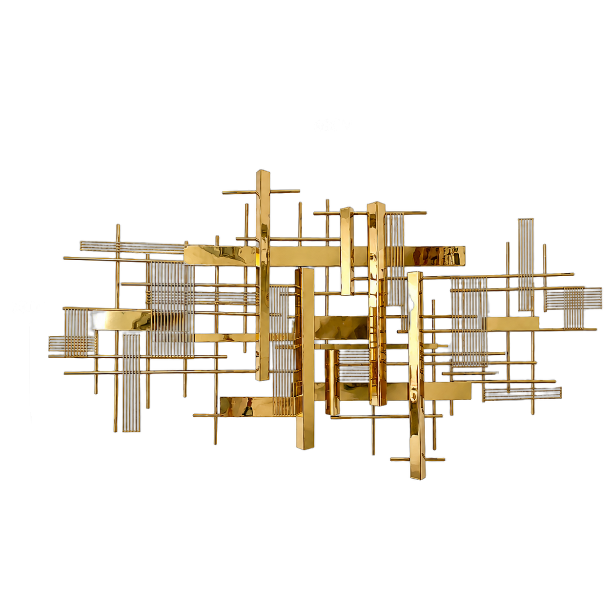 Escultura de pared geométrica, Dorado (168*70cm)
