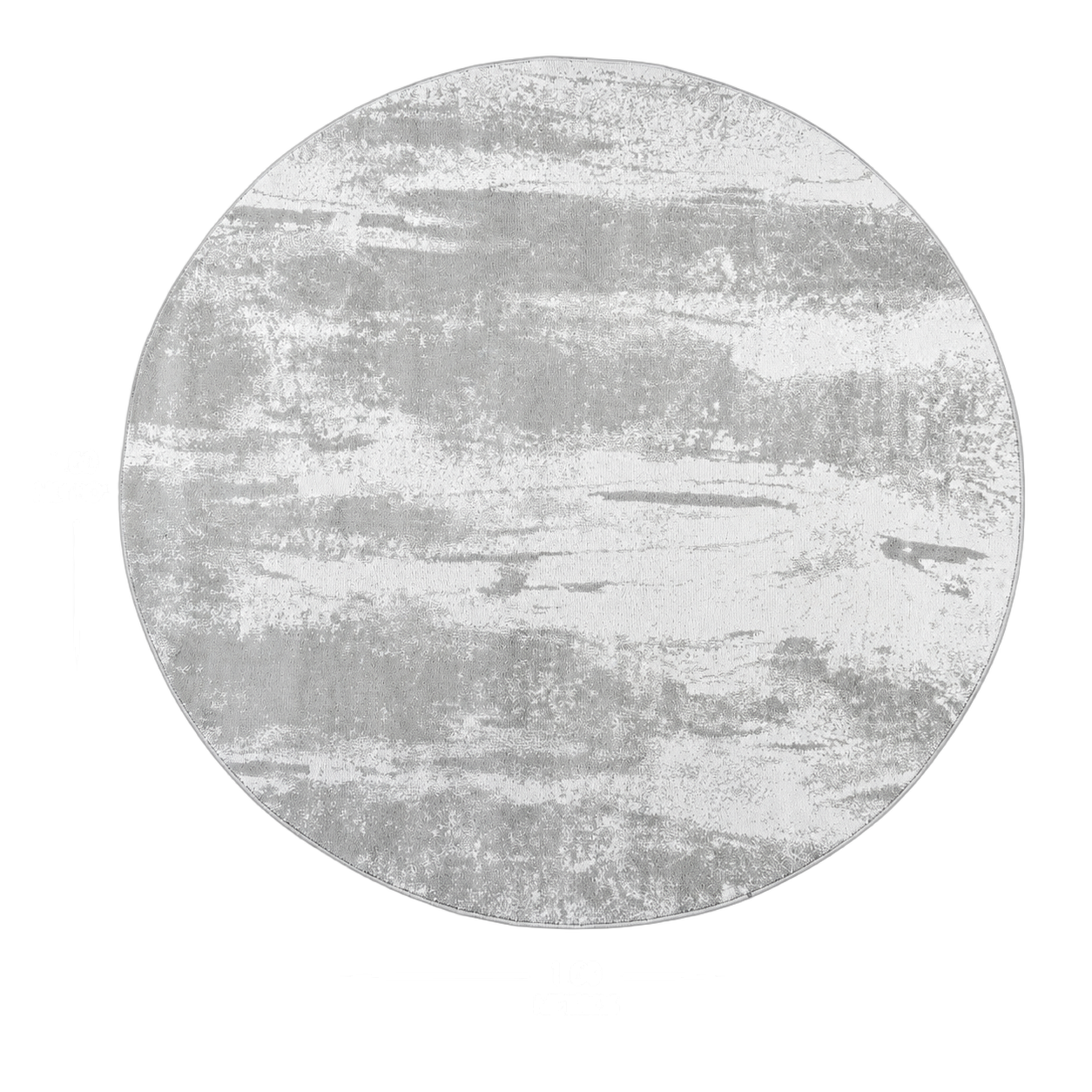 Alfombra circular abstracta, Gris claro, grosor 2 cm, reverso de yute (D160cm)