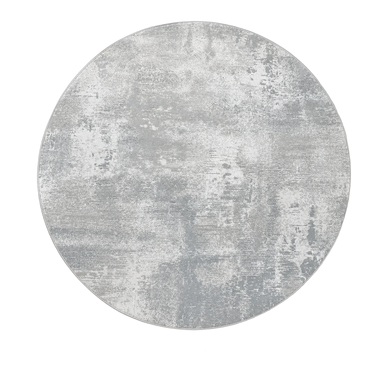 Alfombra circular abstracta moteada, Gris claro, grosor 2 cm, reverso de yute (D160cm)