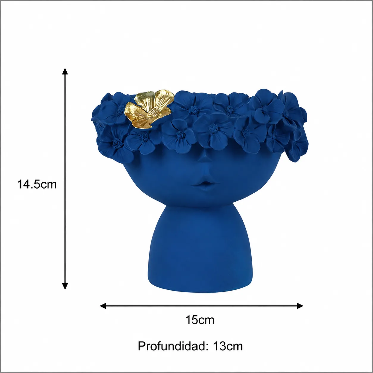 RESIN FURNISHING ARTICLES 14 5CM BLUE