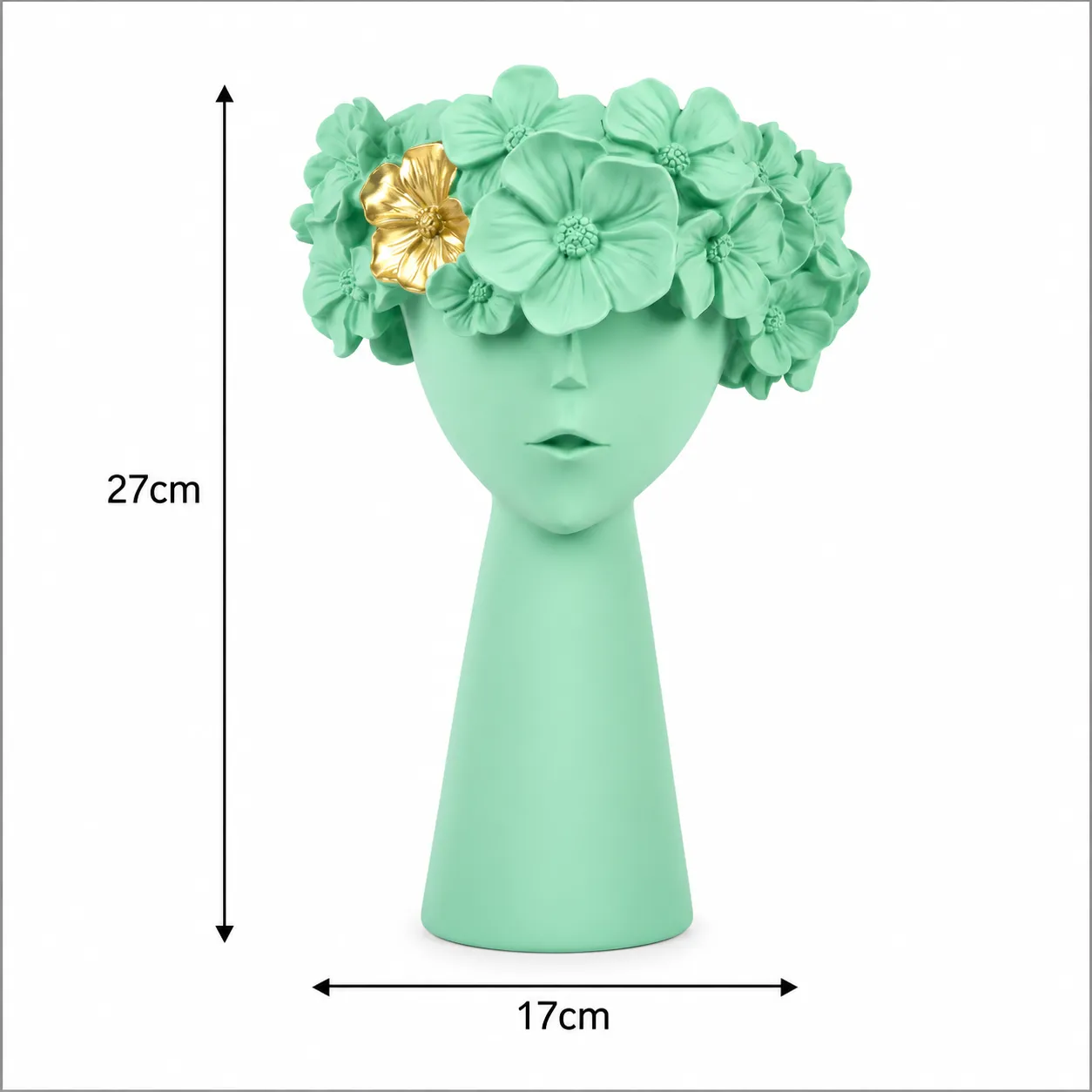 RESIN FURNISHING ARTICLES 27CM GREEN