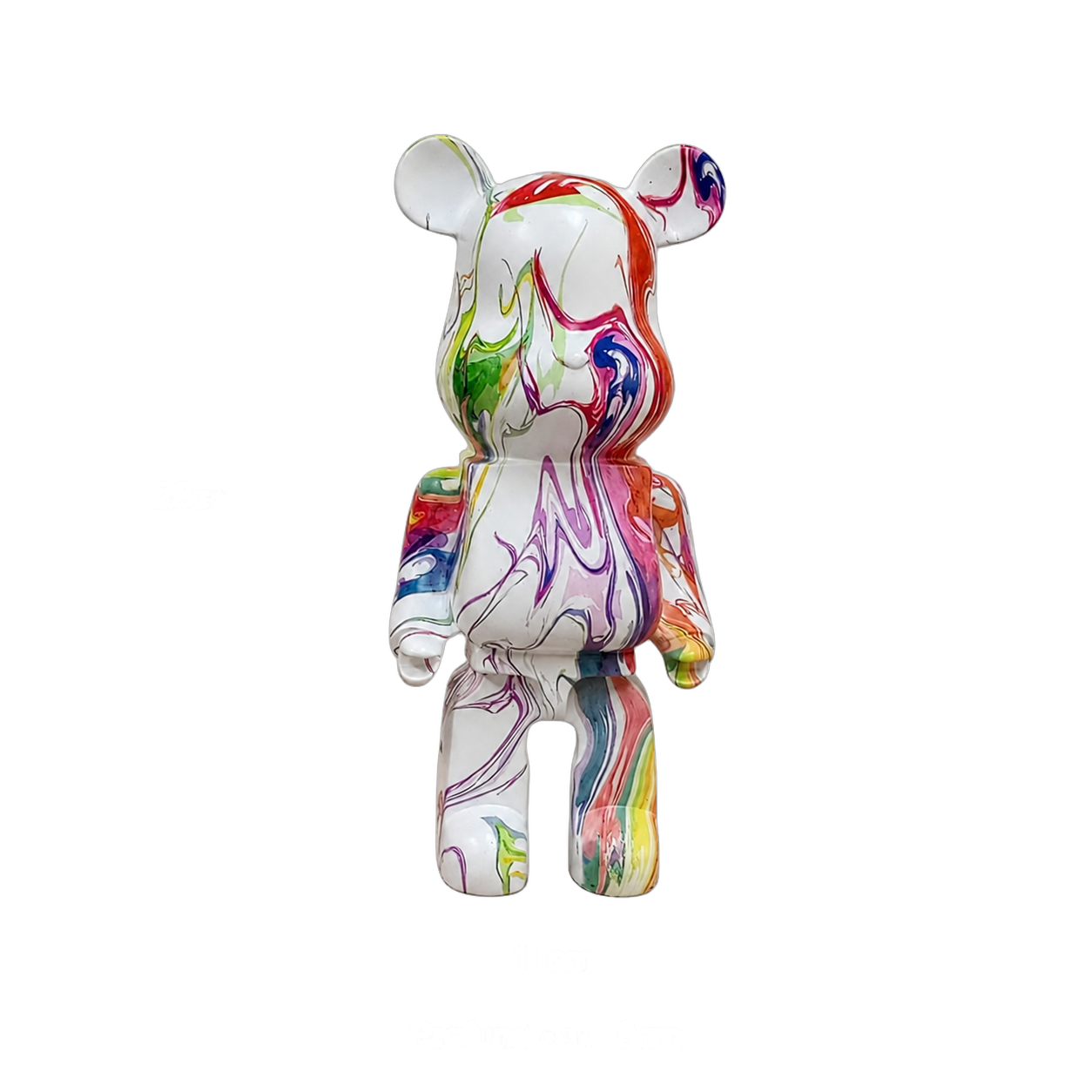 Adorno oso coleccionable estilo graffiti, Verde neón (11*8*28cm)