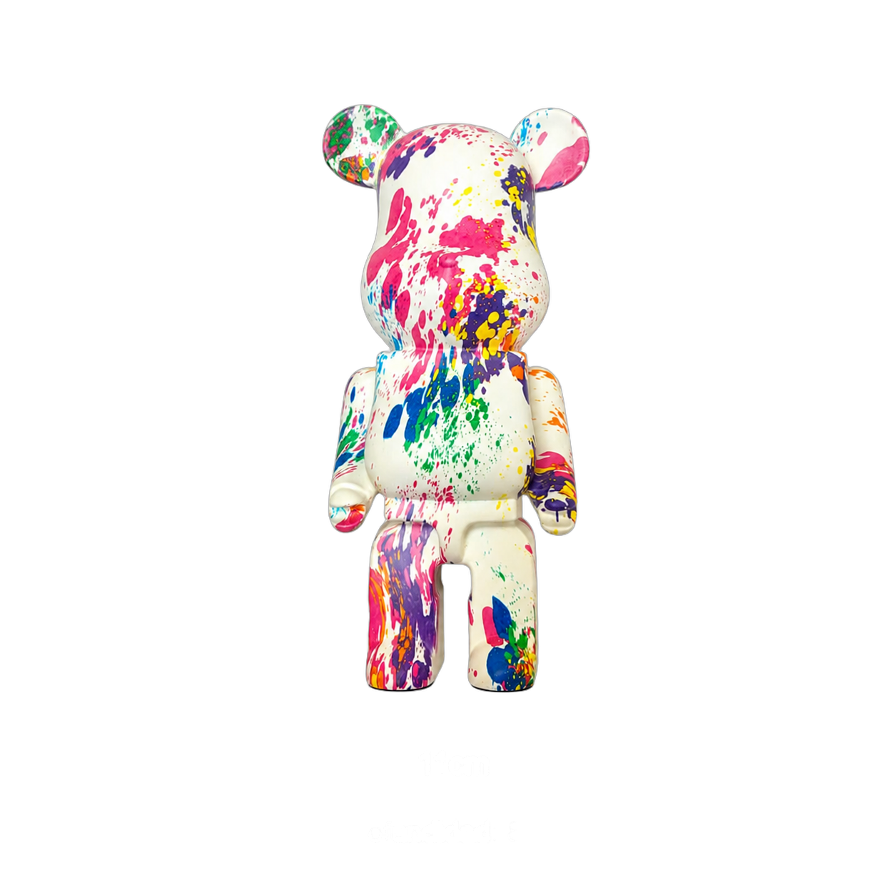 Adorno oso coleccionable estilo graffiti, Blanco multicolor (11*8*28cm)