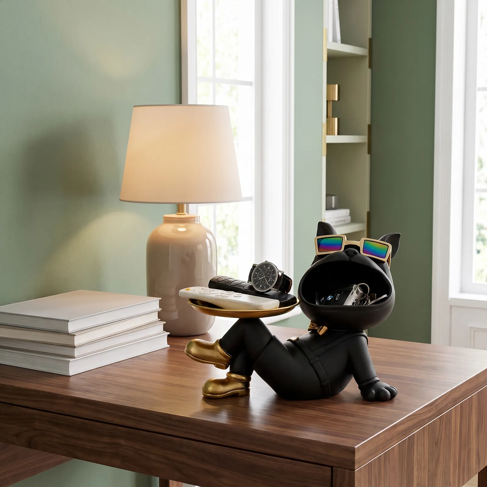 Adorno vaciabolsillos bulldog hocico grande, Negro (27*16.5*21cm)