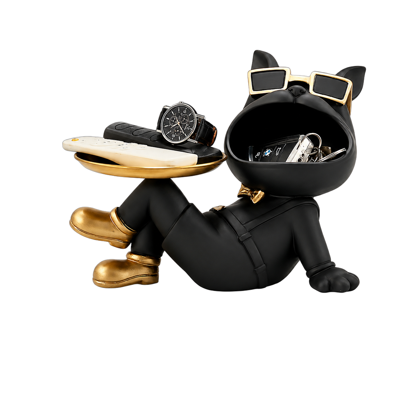 Adorno vaciabolsillos bulldog hocico grande, Negro (27*16.5*21cm)