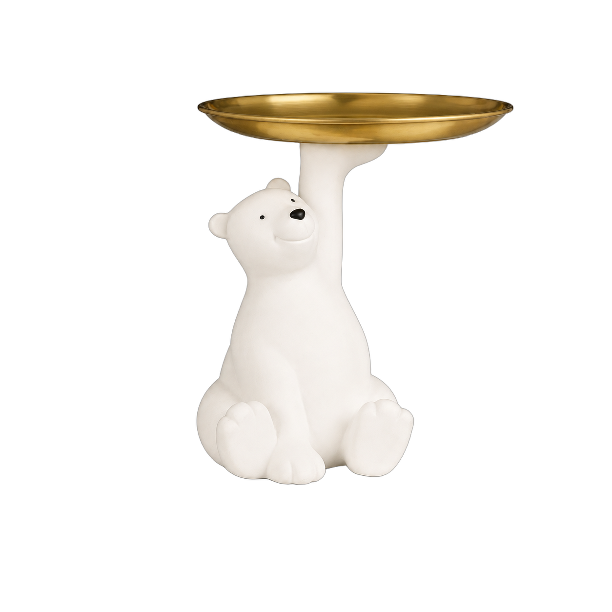 Adorno vaciabolsillos oso polar con bandeja, Blanco (19*17*16cm)