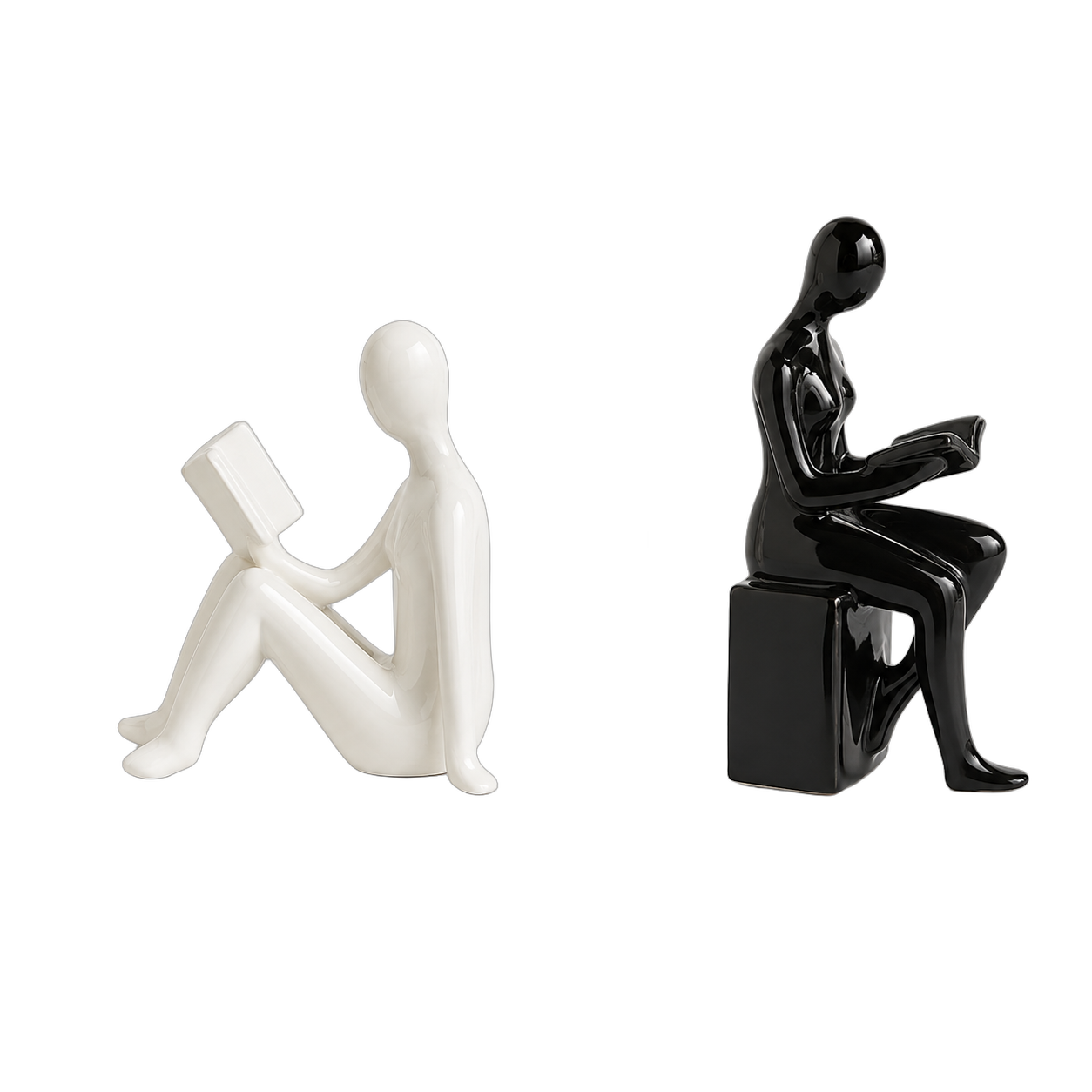 Separador de libros silueta femenina, Blanco y negro (16*10*17cm) (10*6.5*20cm)