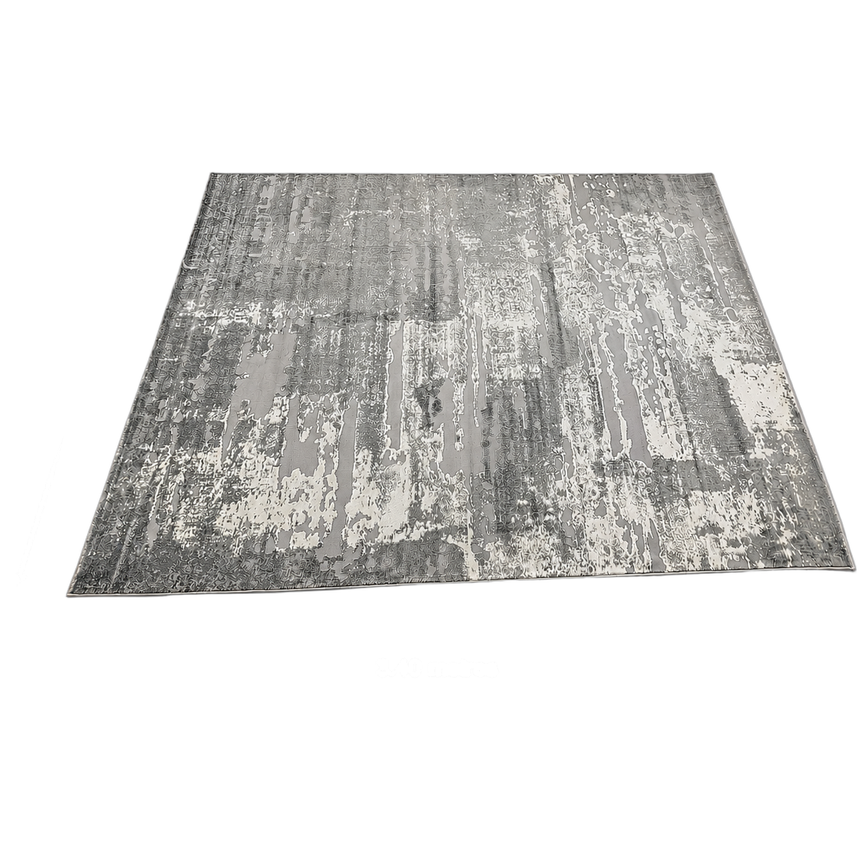 Alfombra abstracta Diseñador 01 XL, Hueso y gris claro, grosor 2 cm, reverso de yute (240*340cm)