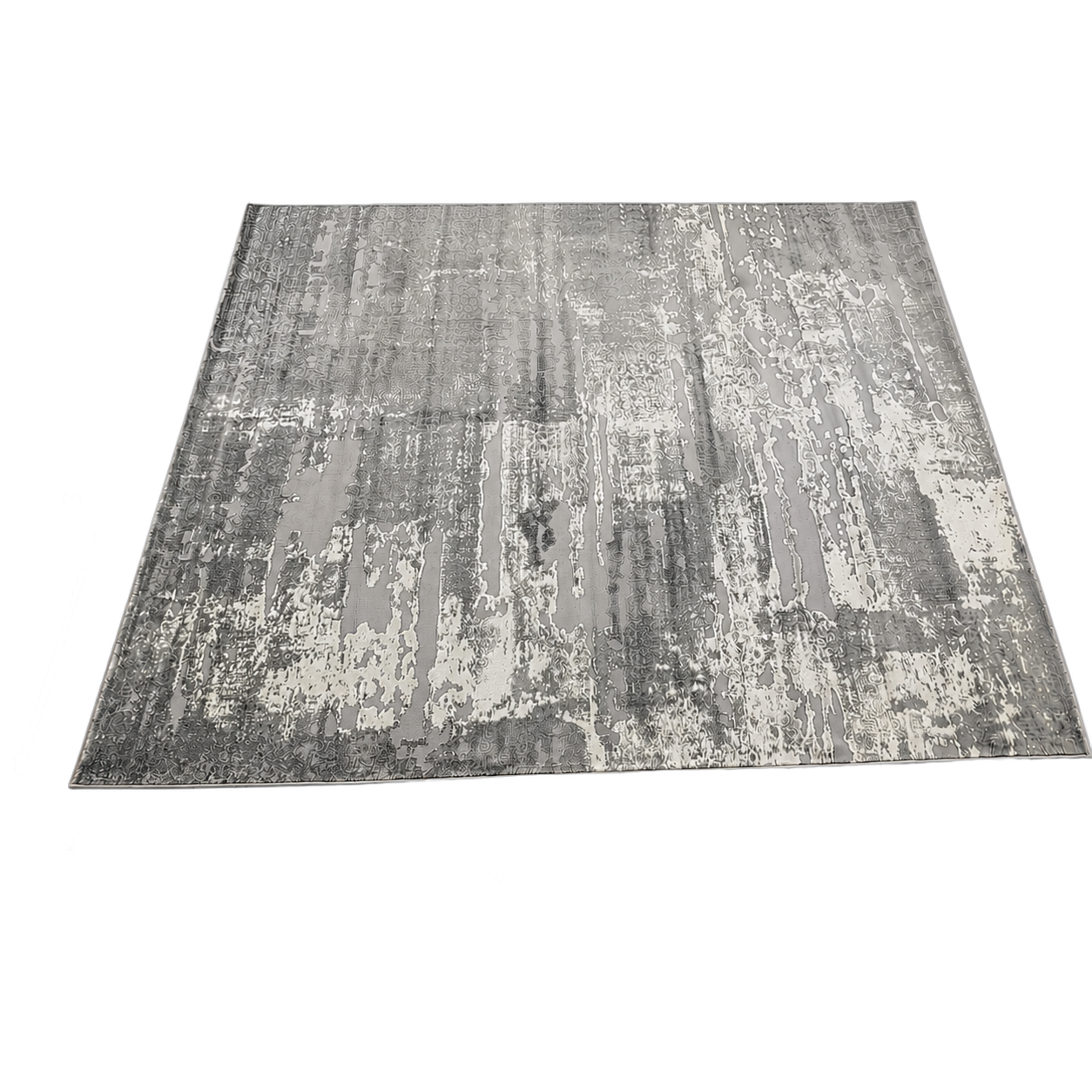 Alfombra abstracta Diseñador 01 extra grande, Hueso y gris claro, grosor 2 cm, reverso de yute (300*400cm)