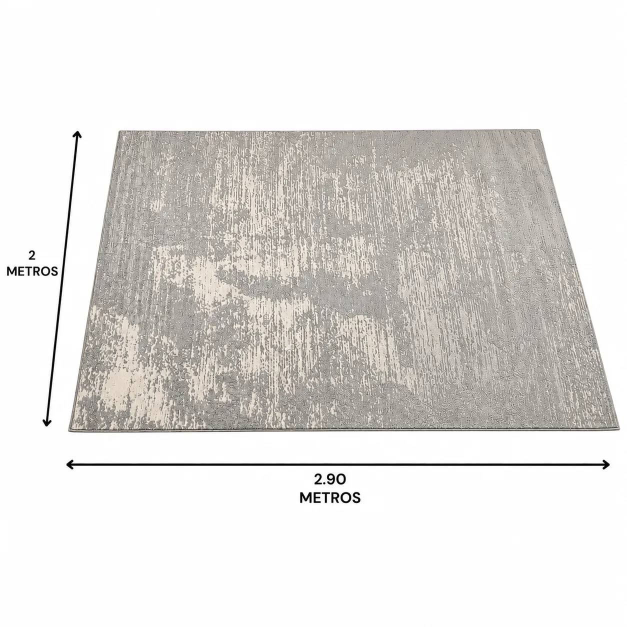 Alfombra abstracta Diseñador 03 grande, Gris, grosor 2 cm, reverso de yute (200*290cm)