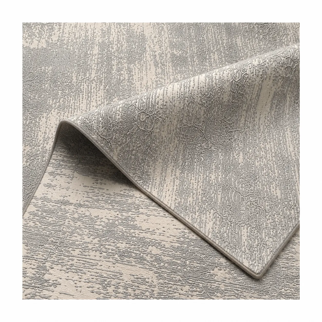 Alfombra abstracta Diseñador 03 XL, Gris, grosor 2 cm, reverso de yute (240*340cm)