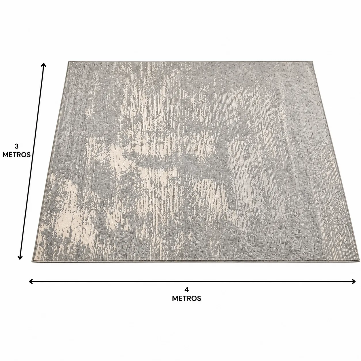 Alfombra abstracta Diseñador 03 extra grande, Gris, grosor 2 cm, reverso de yute (300*400cm)