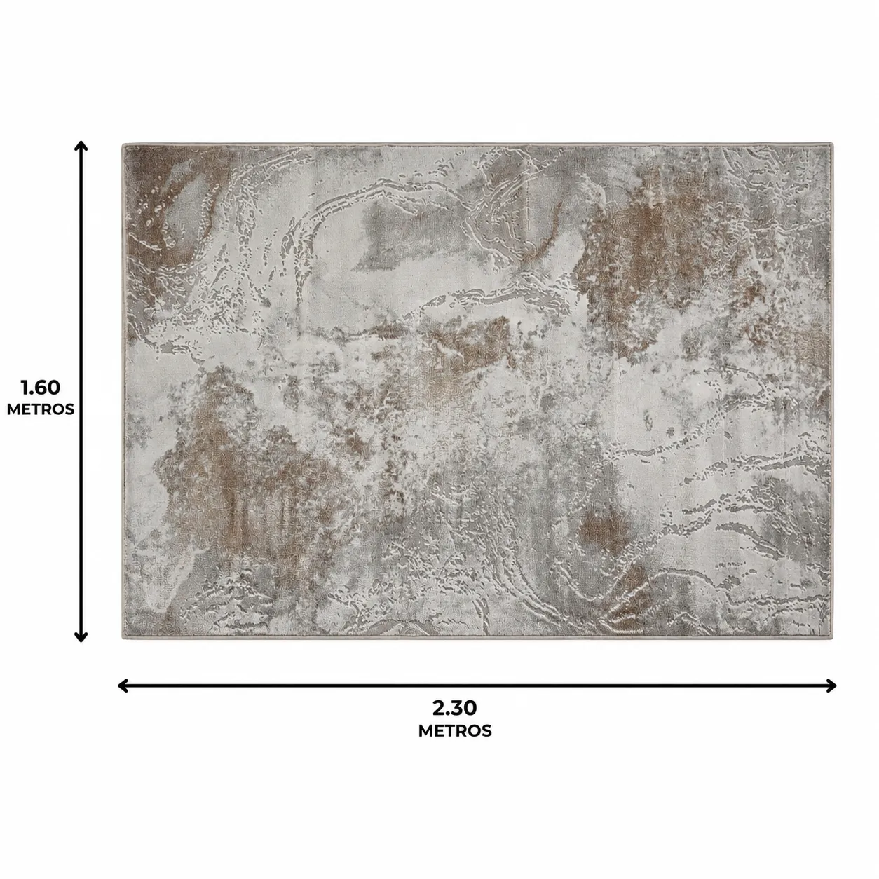 Alfombra abstracta Sevilla 05, Beige y terracota, grosor 2 cm, reverso de yute (160*230cm)