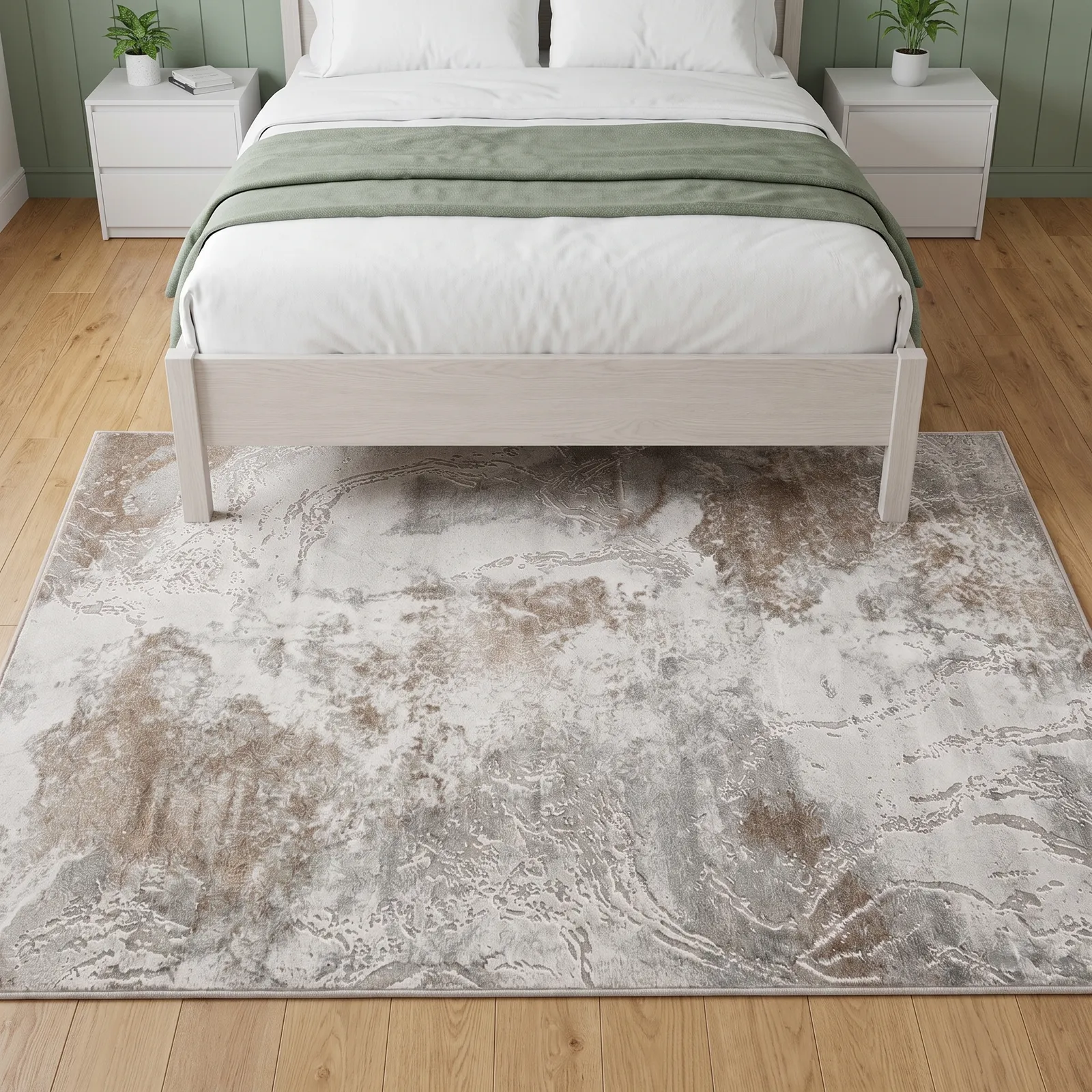 Alfombra abstracta Sevilla 05, Beige y terracota, grosor 2 cm, reverso de yute (160*230cm)